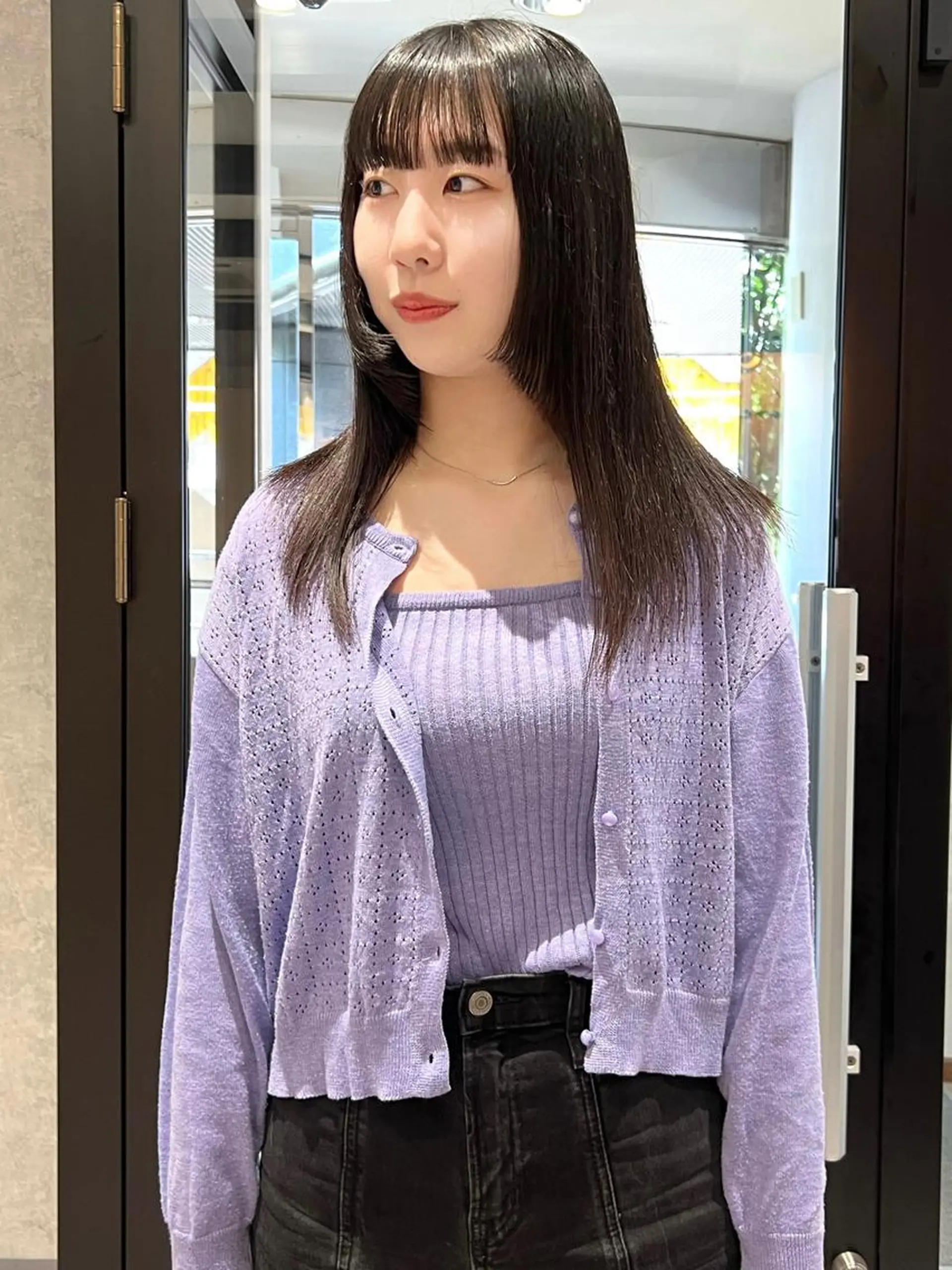 ロング シアーブラウン カット ヘアカラー トリートメント AI TOKYO　S所属・mizuki 【韓国レイヤー】のヘアスタイル