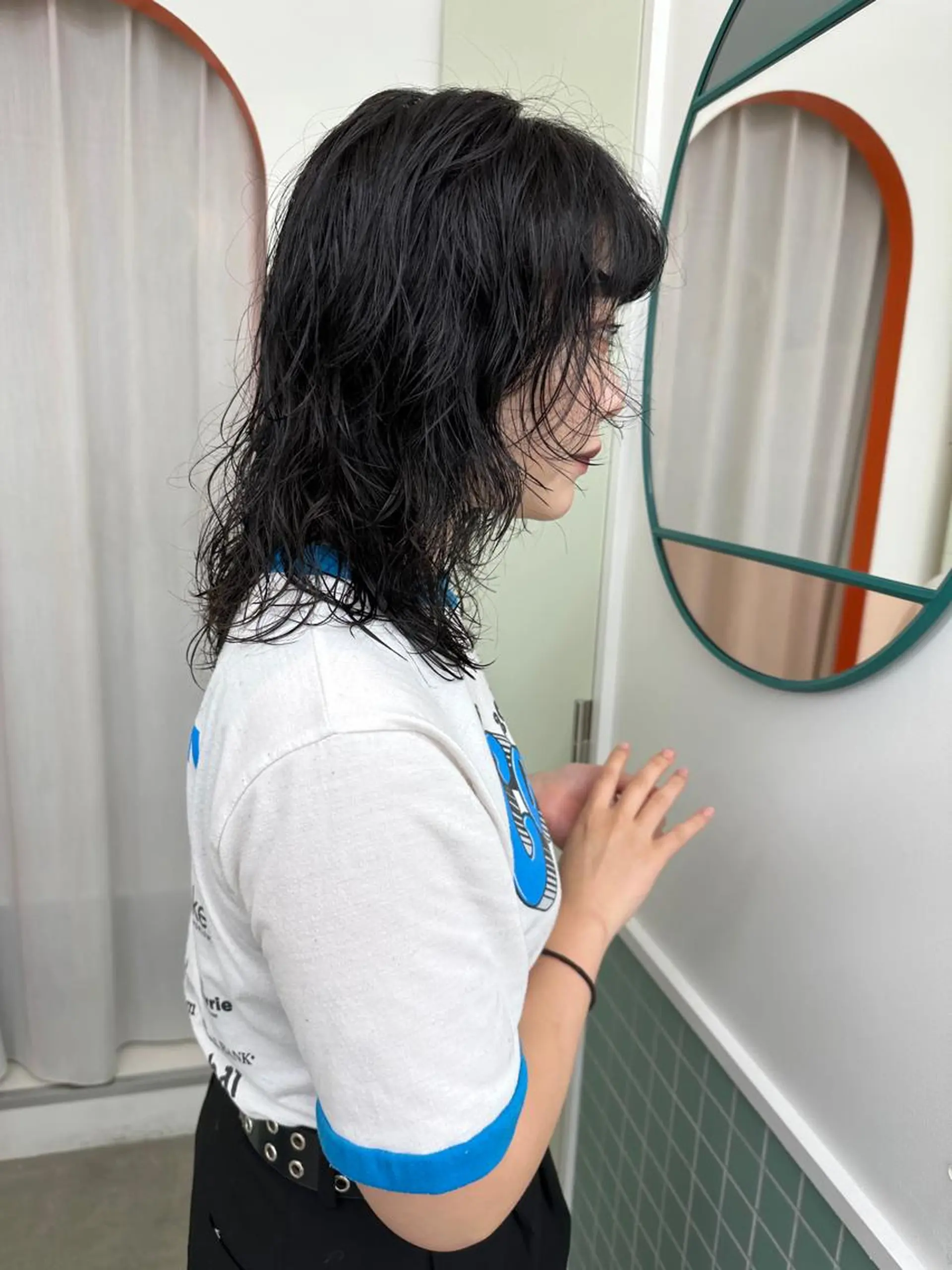 セミロング パーマ セミロングパーマ レイヤーカット カット パーマ トリートメント ボブ/レイヤー/ケア パーマ/リュウタのヘアスタイル