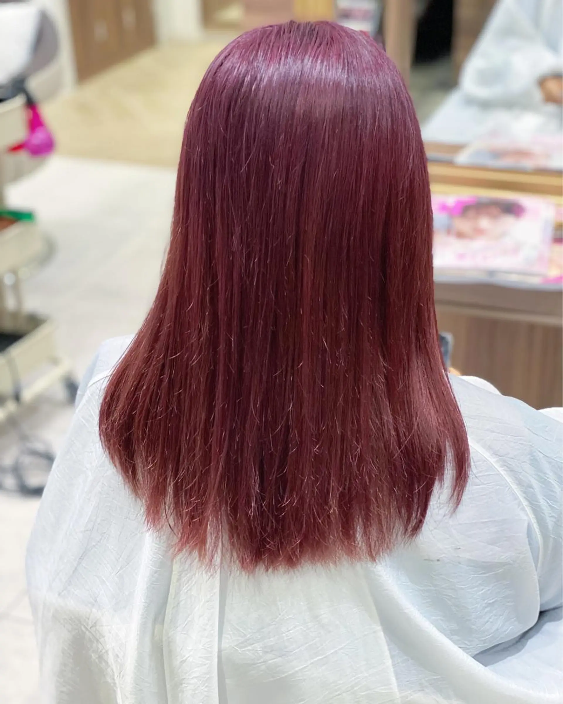 セミロング カラー ピンクカラー バイオレットカラー 💎大人ハイライト 💎上杉一也💎のヘアスタイル