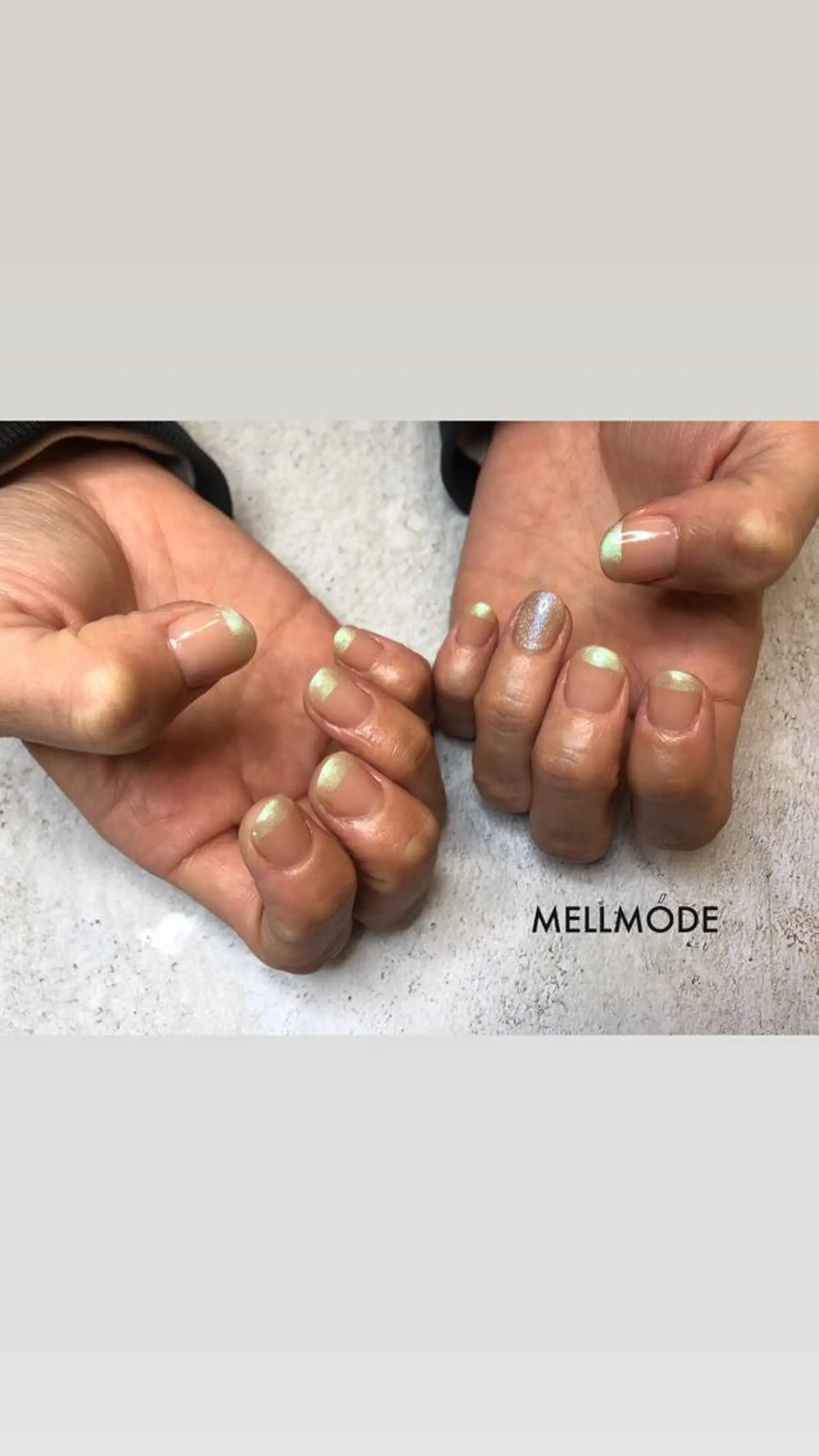 ネイル オーロラネイル フレンチネイル ハンドネイル MELLMODE所属・Nakano Kanaのネイルデザイン