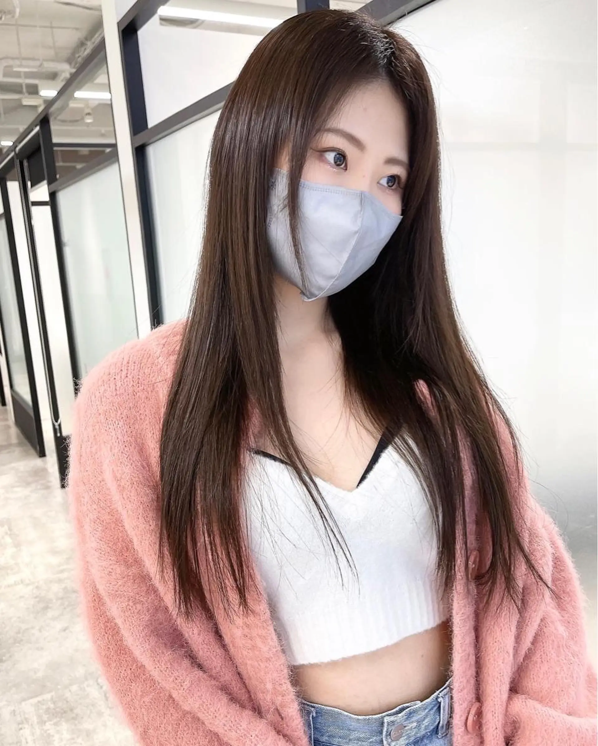 ロング カット ヘアカラー トリートメント 韓国レイヤーカット 髪質改善▫️水野有真のヘアスタイル