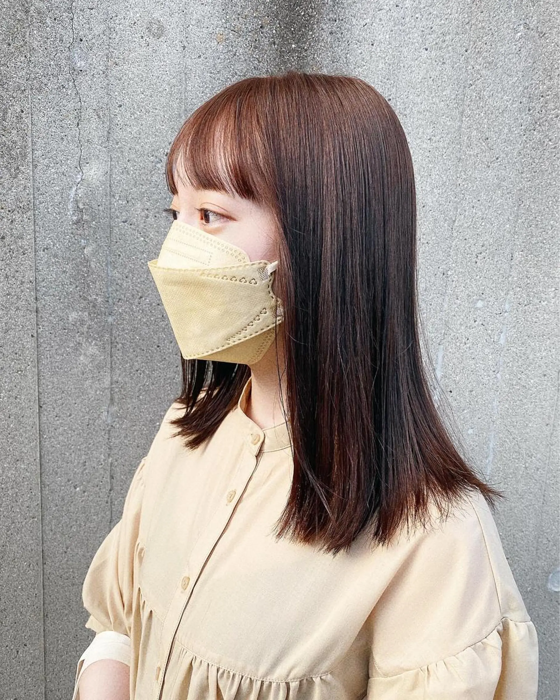 セミロング カラー 高浜 夕海のヘアスタイル