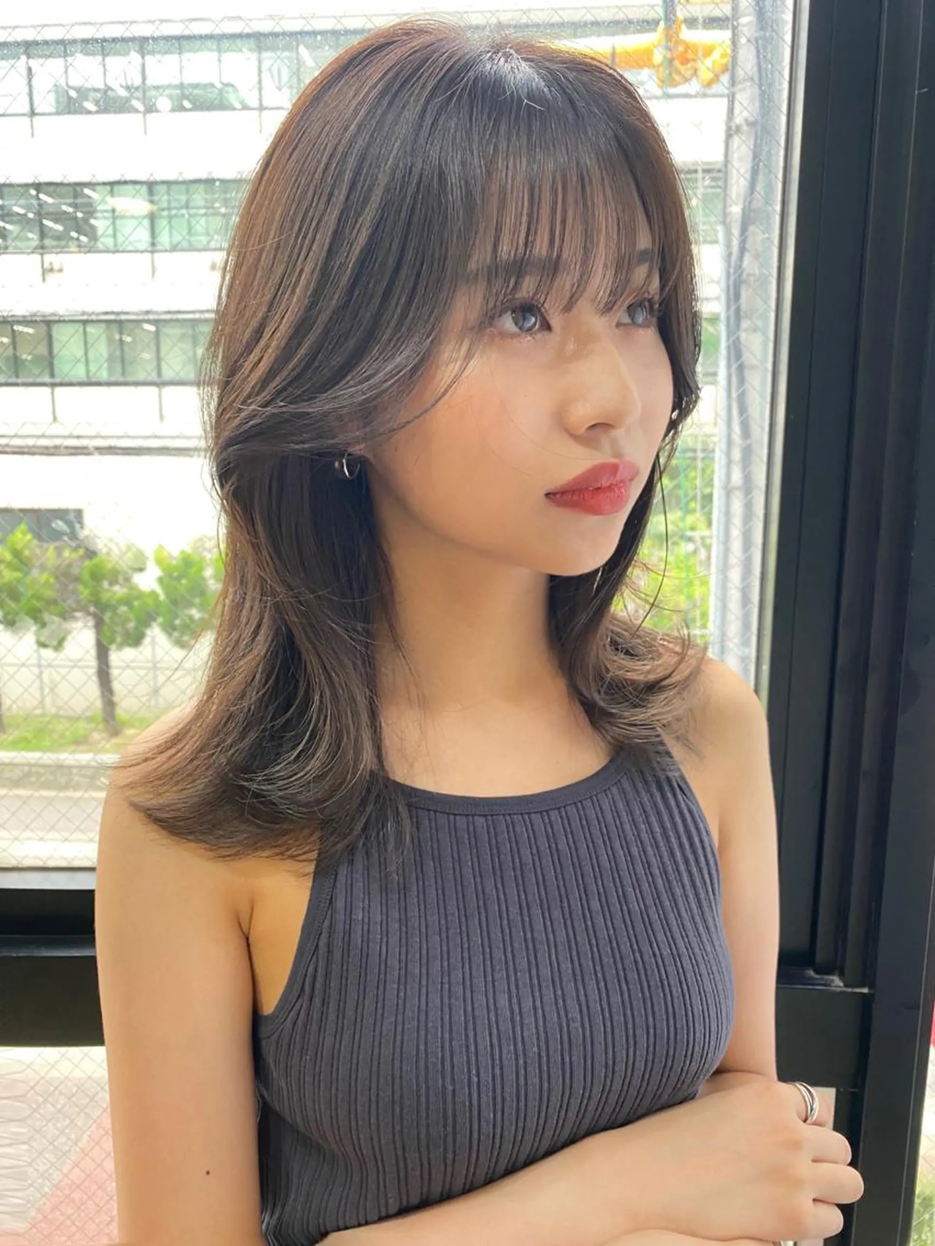 ミディアム カラー レイヤーカット Pia hair Design Yakuin所属・Pia ツボイ ケイタのヘアスタイル