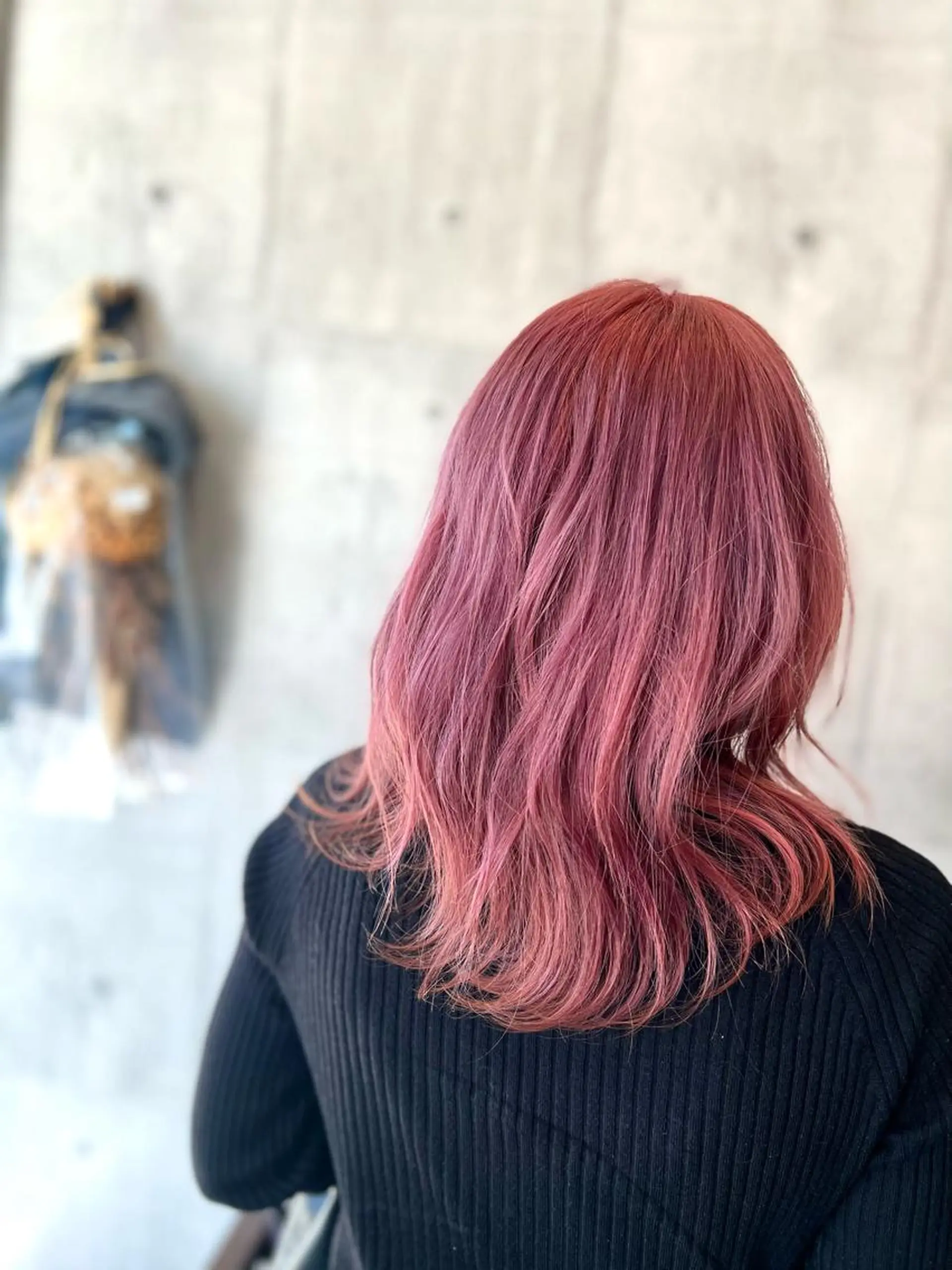 ミディアム カラー ブリーチ オレンジ ピンクカラー ヘアカラー Style Tのヘアスタイル