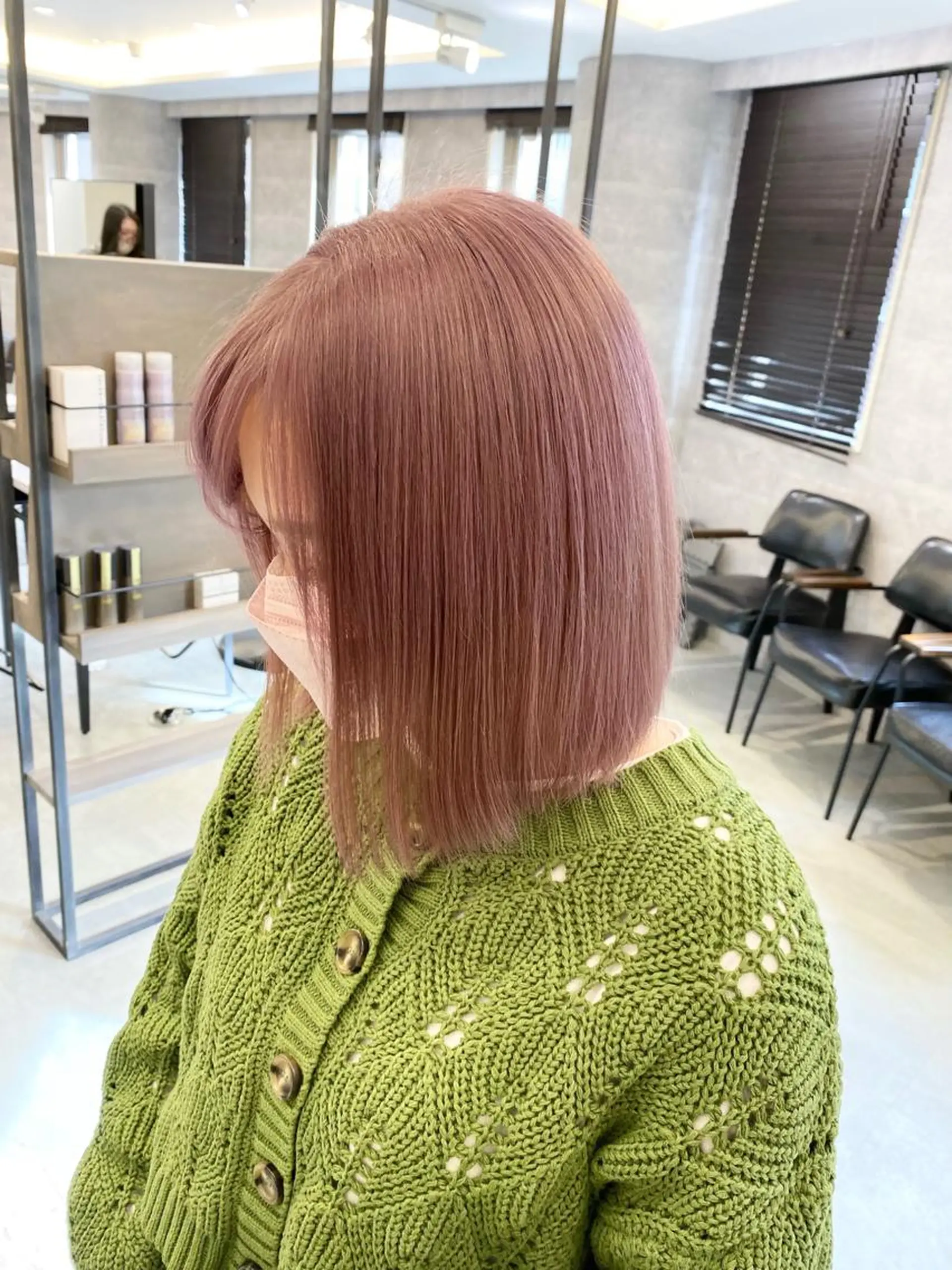 ショート カラー ベージュカラー ピンクカラー ピンクベージュ 韓国風ヘア ヘアカラー ハイトーン特化サロン 🍑momo🍑のヘアスタイル
