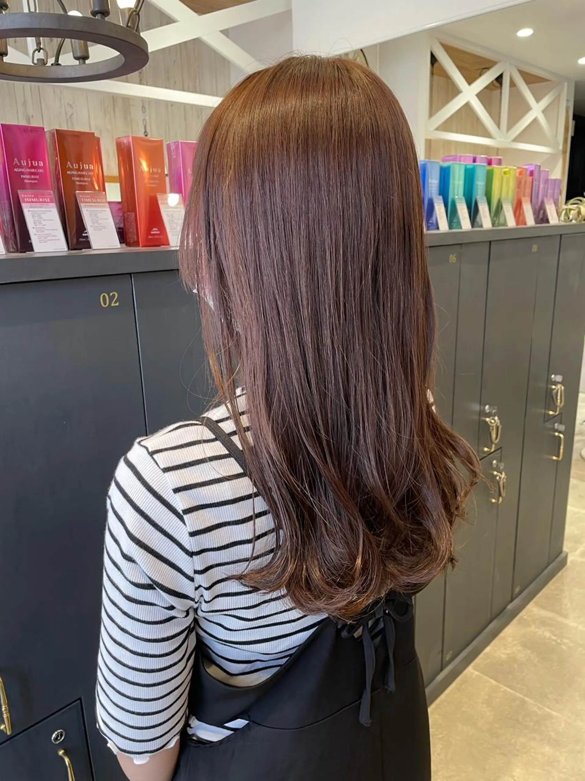 ロング ヘアカラー 葵/レイヤーカット/ 韓国風/透明感カラーのヘアスタイル