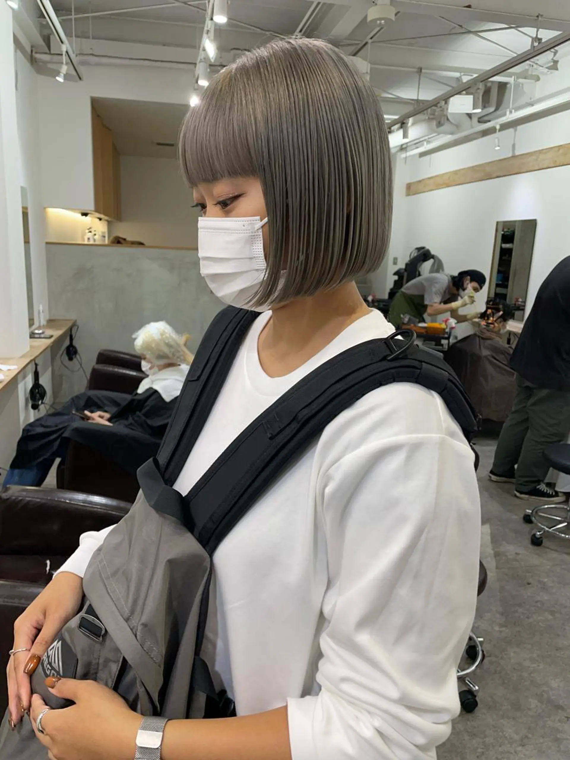 ショート カラー シルバー カット ヘアカラー トリートメント パーマ/透明感カラー /ボブ/吉田一生のヘアスタイル