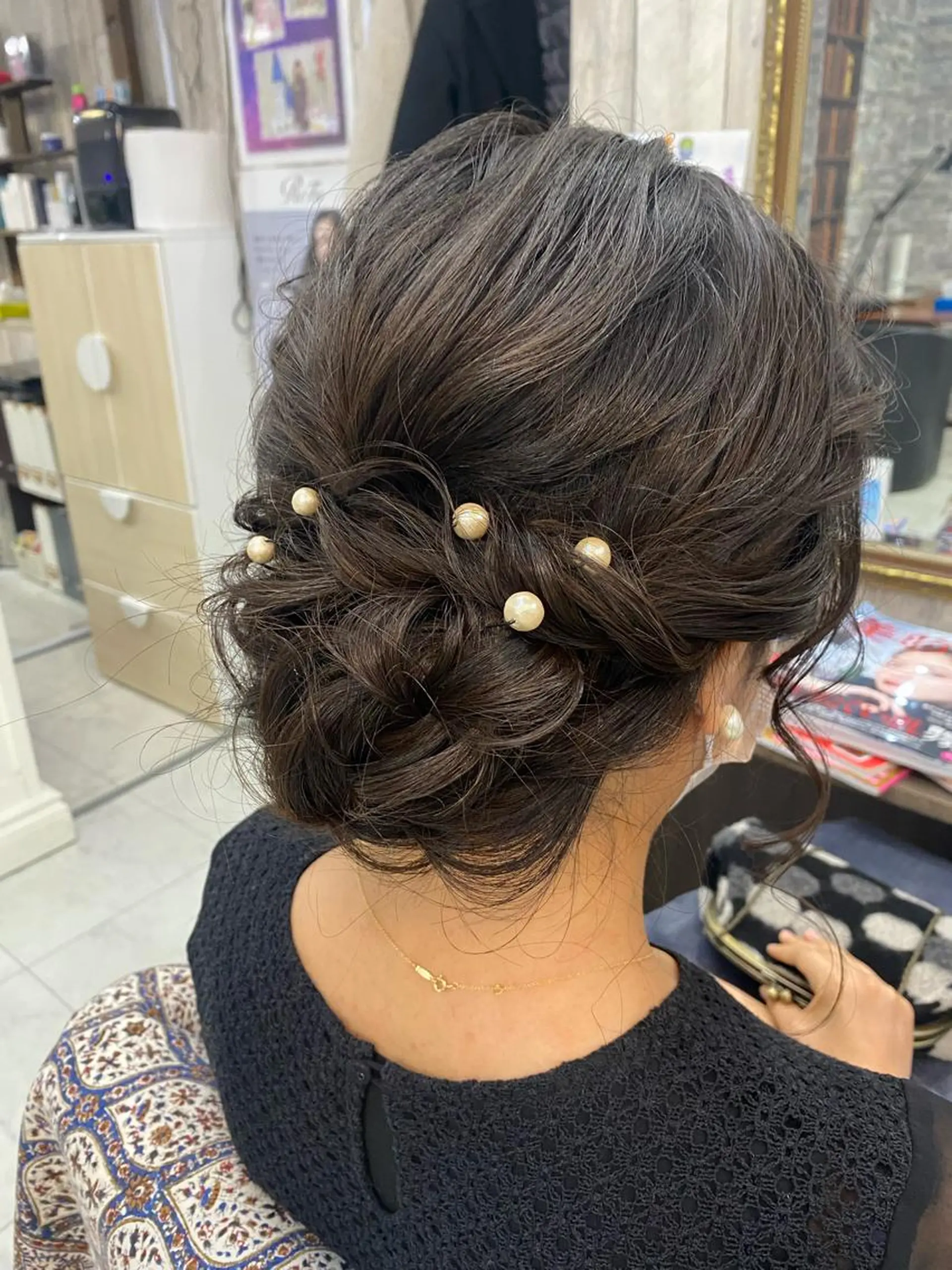 セミロング ヘアアレンジ ヘアセット 土屋朱理/ ハイトーンカラーのヘアスタイル