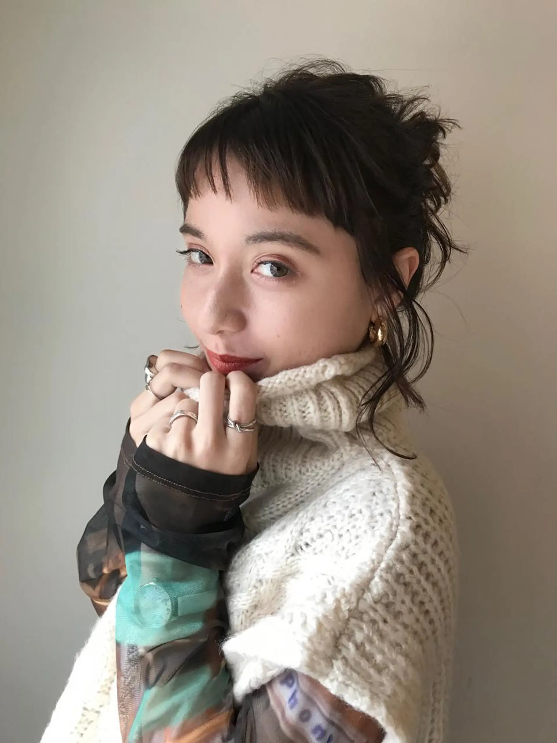 ミディアム カラー お団子ヘア enne /YUI🥣のヘアスタイル