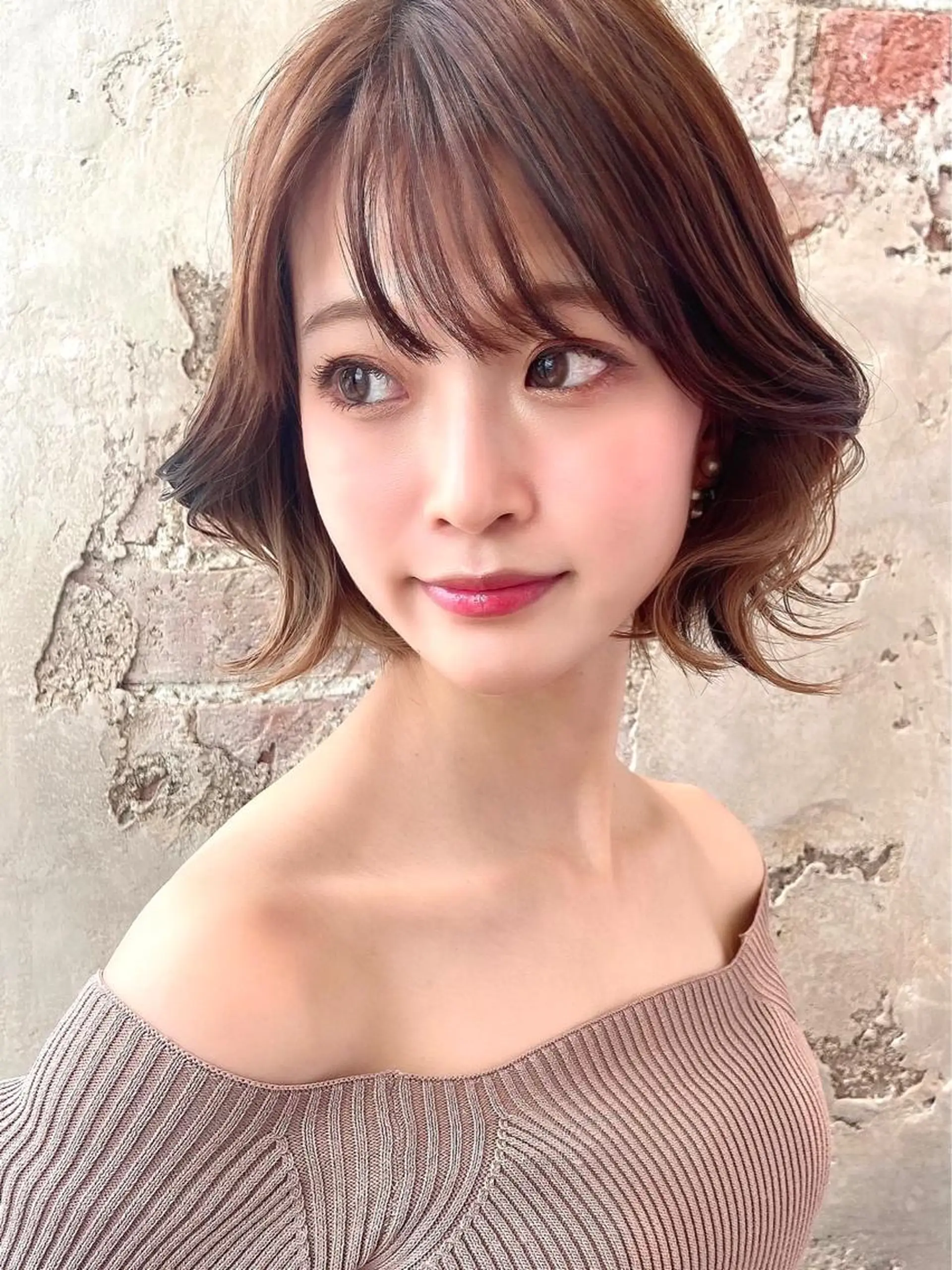 セミロング カラー パーマ ヘアアレンジ ボブ くびれヘア 韓国風ヘア Surpass所属・🌈小顔似合わせ SHIHO🌈のヘアスタイル