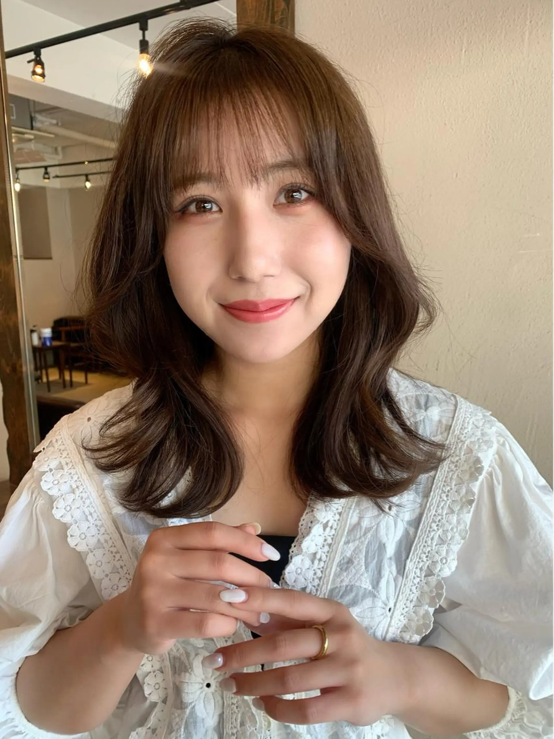 ミディアム カラー 透明感/オリーブ/ グレージュ/YUKAのヘアスタイル