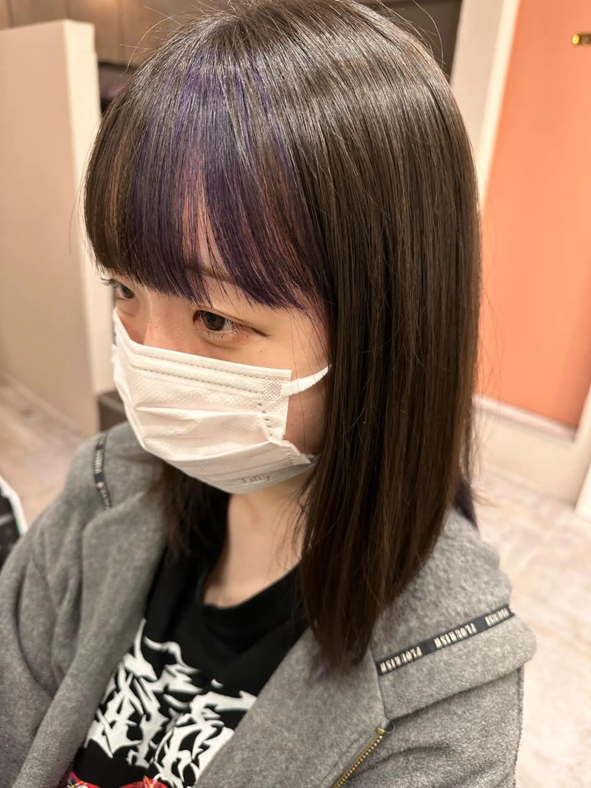 カラー ミストバング フェイスフレーミング ボブ、レイヤー、 ハイトーン、古淵のヘアスタイル