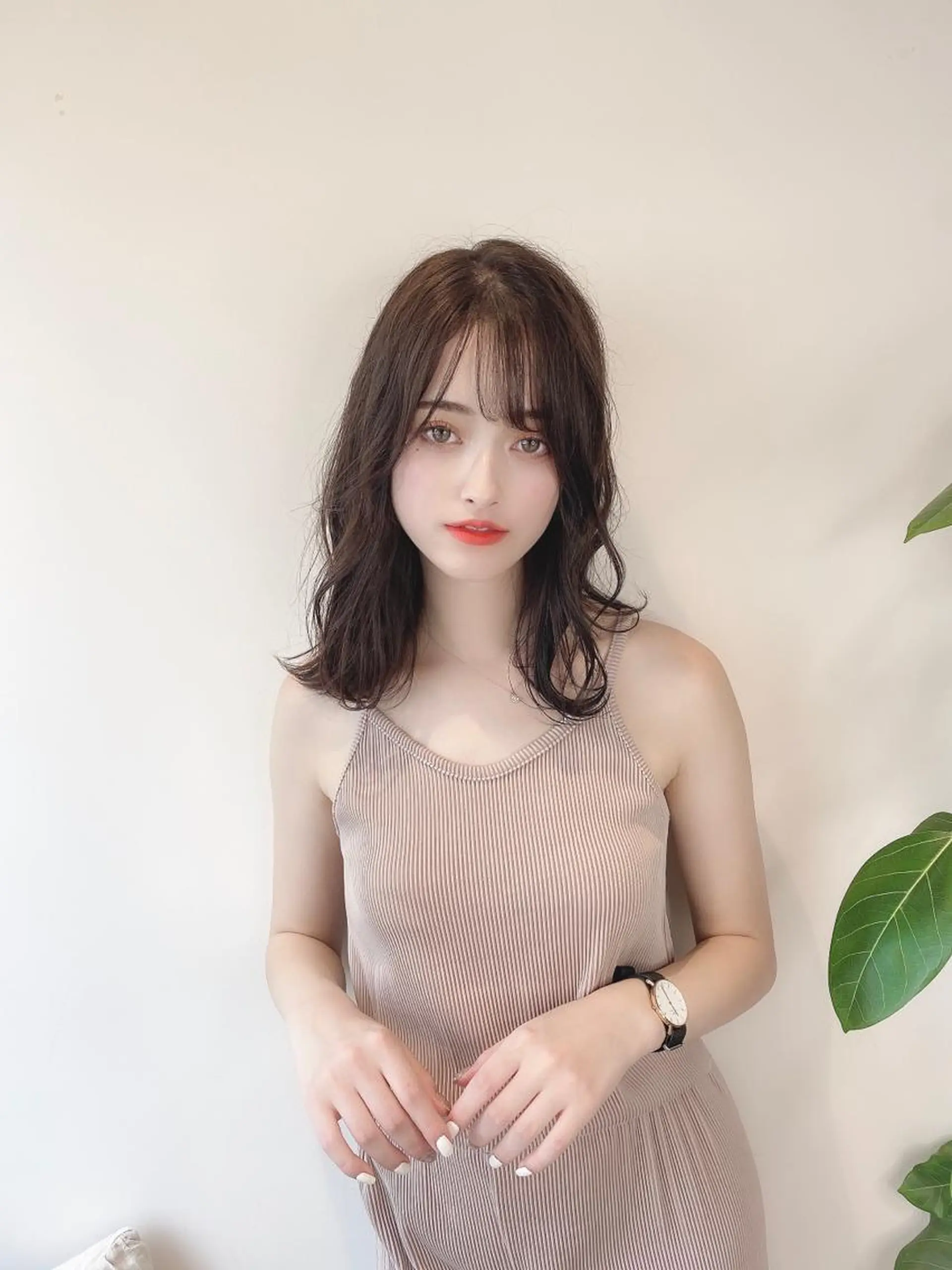 ミディアム レイヤー/韓国/ボブ 縮毛矯正/畠中ケントのヘアスタイル