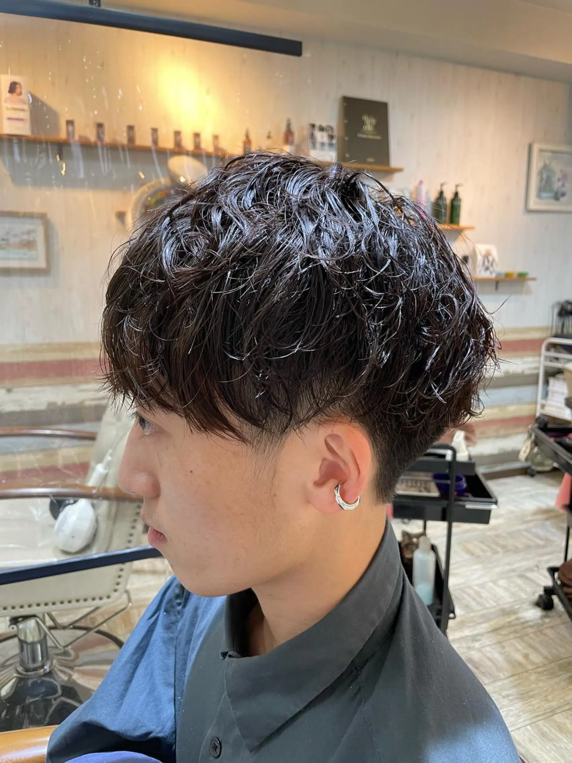 ショート パーマ メンズ カット パーマ ヘッドスパ 西山竜一 /大人ナチュラルのヘアスタイル