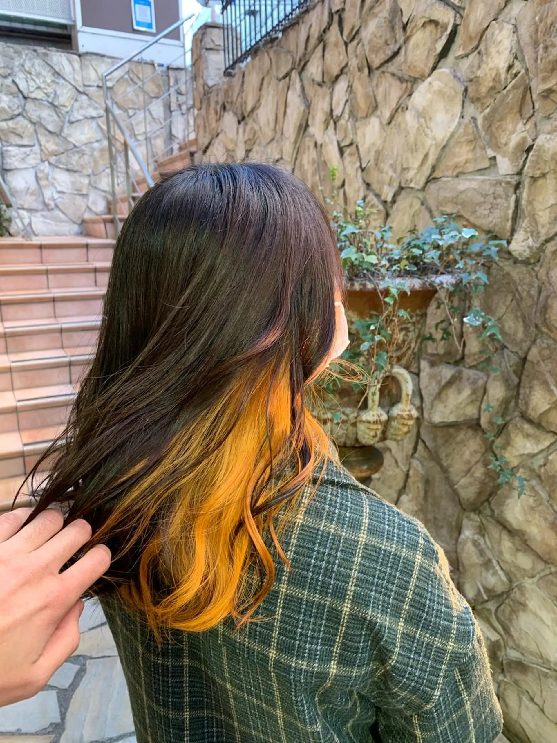 セミロング ヘアカラー ササ　ユウキ/パーマ 縮毛矯正/髪質改善のヘアスタイル