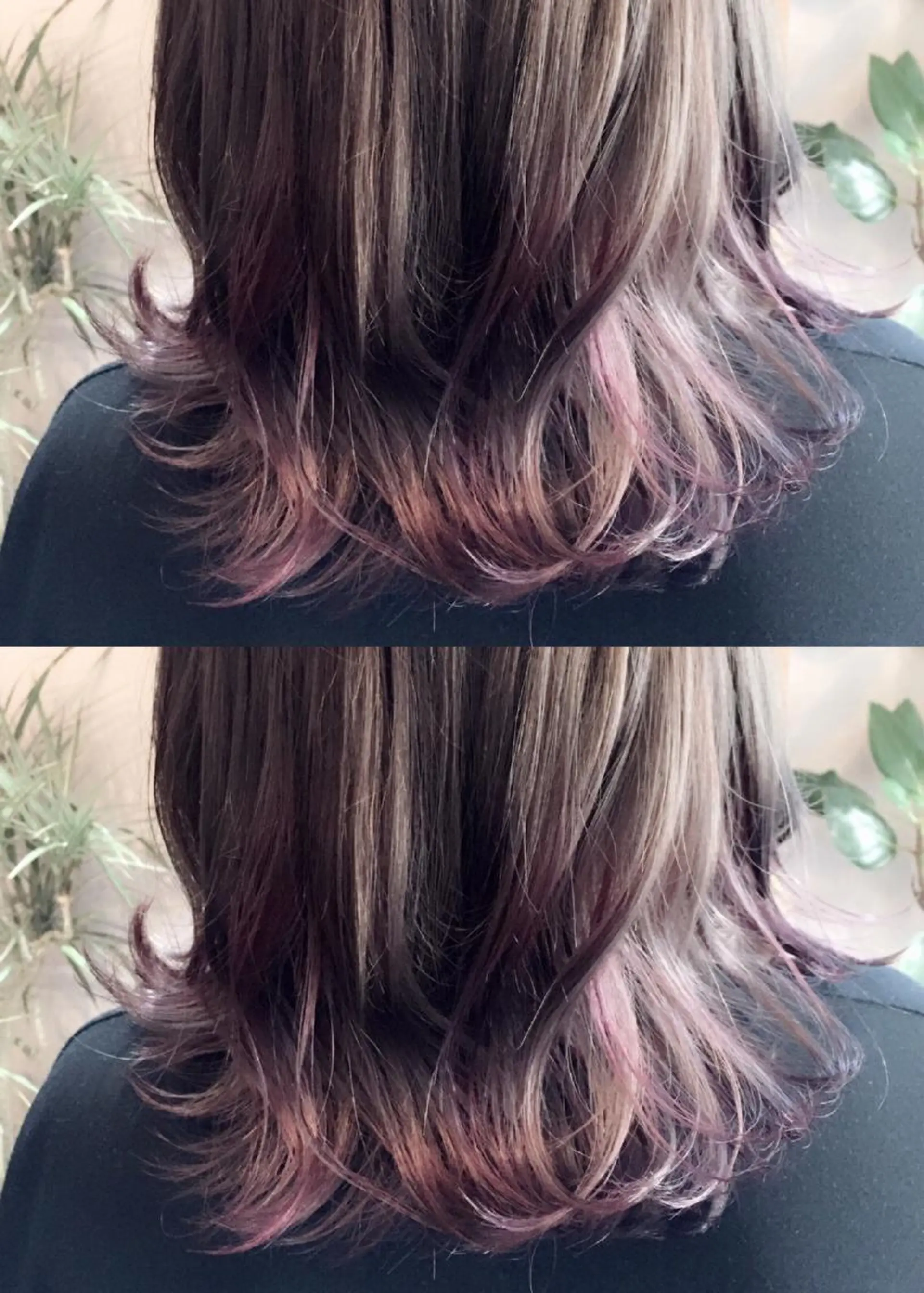 ミディアム カラー ベージュカラー ハイライトカラー ピンクカラー ハイライト 原宿サロン代表 デザインカラー伊藤卓のヘアスタイル