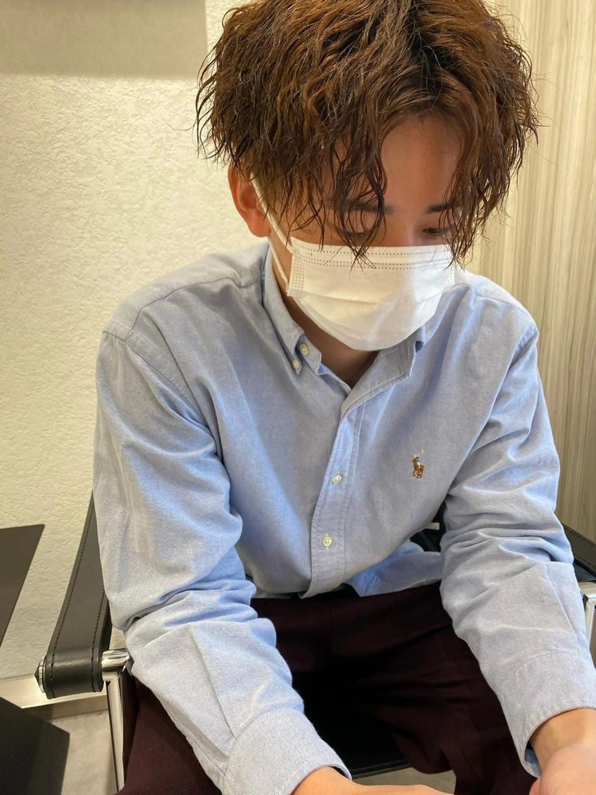 ショート パーマ メンズ ムトウセイマ/艶髪 /艶ケアWブリーチのヘアスタイル