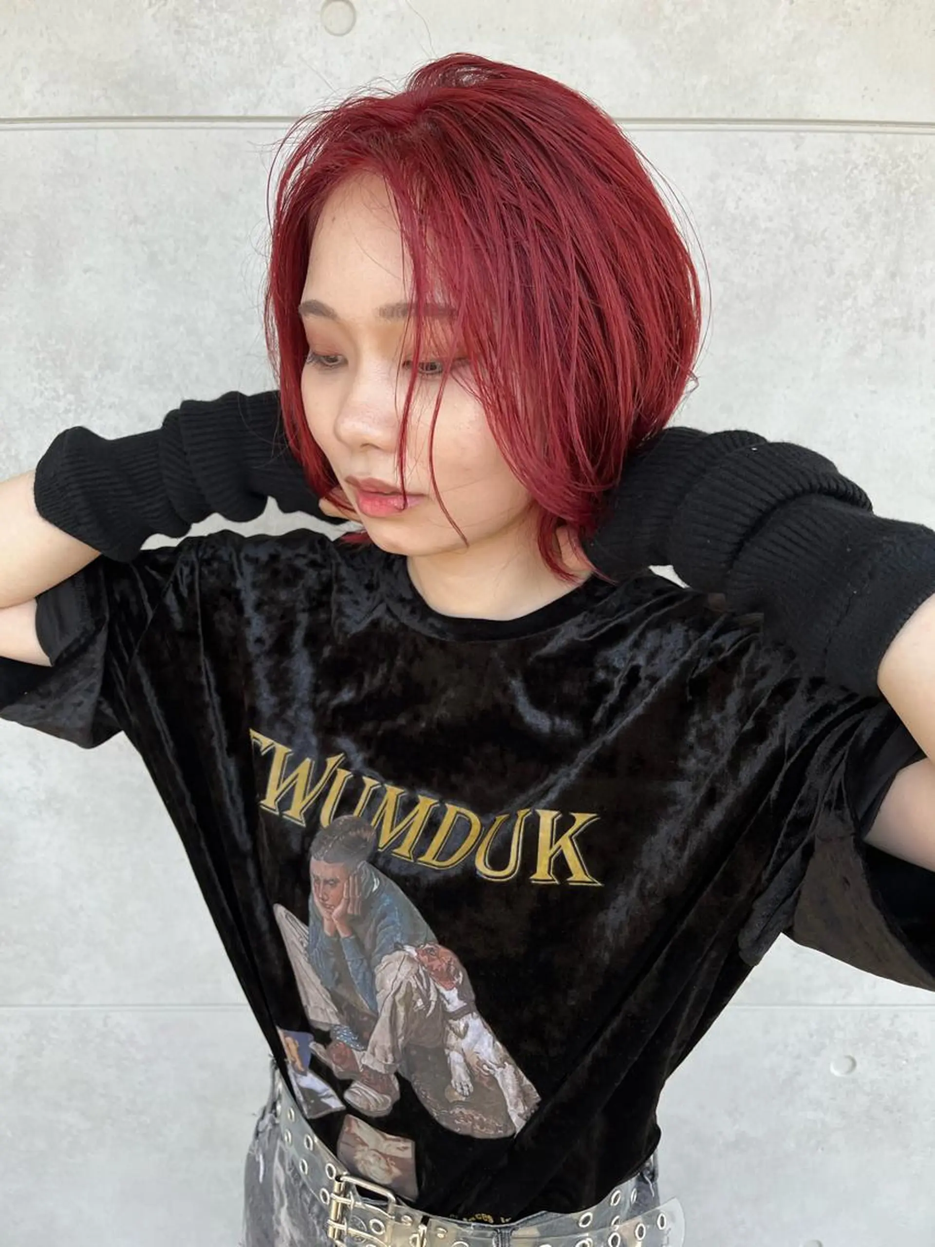 ショート カラー ヘアアレンジ ヘアカラー トリートメント like みやびのヘアスタイル