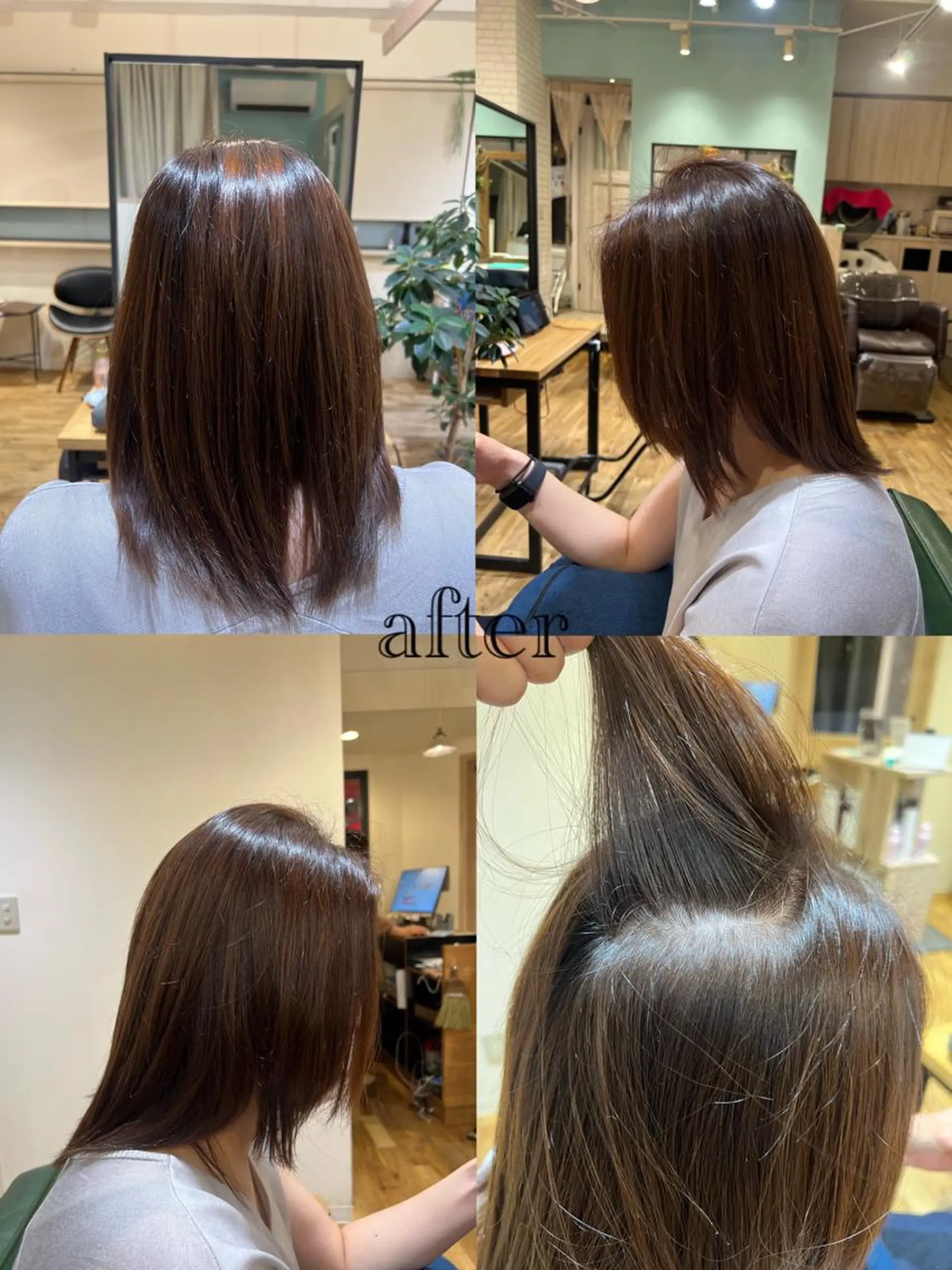 セミロング 艶カラー🫧 推しカラー🧸楽歌のヘアスタイル