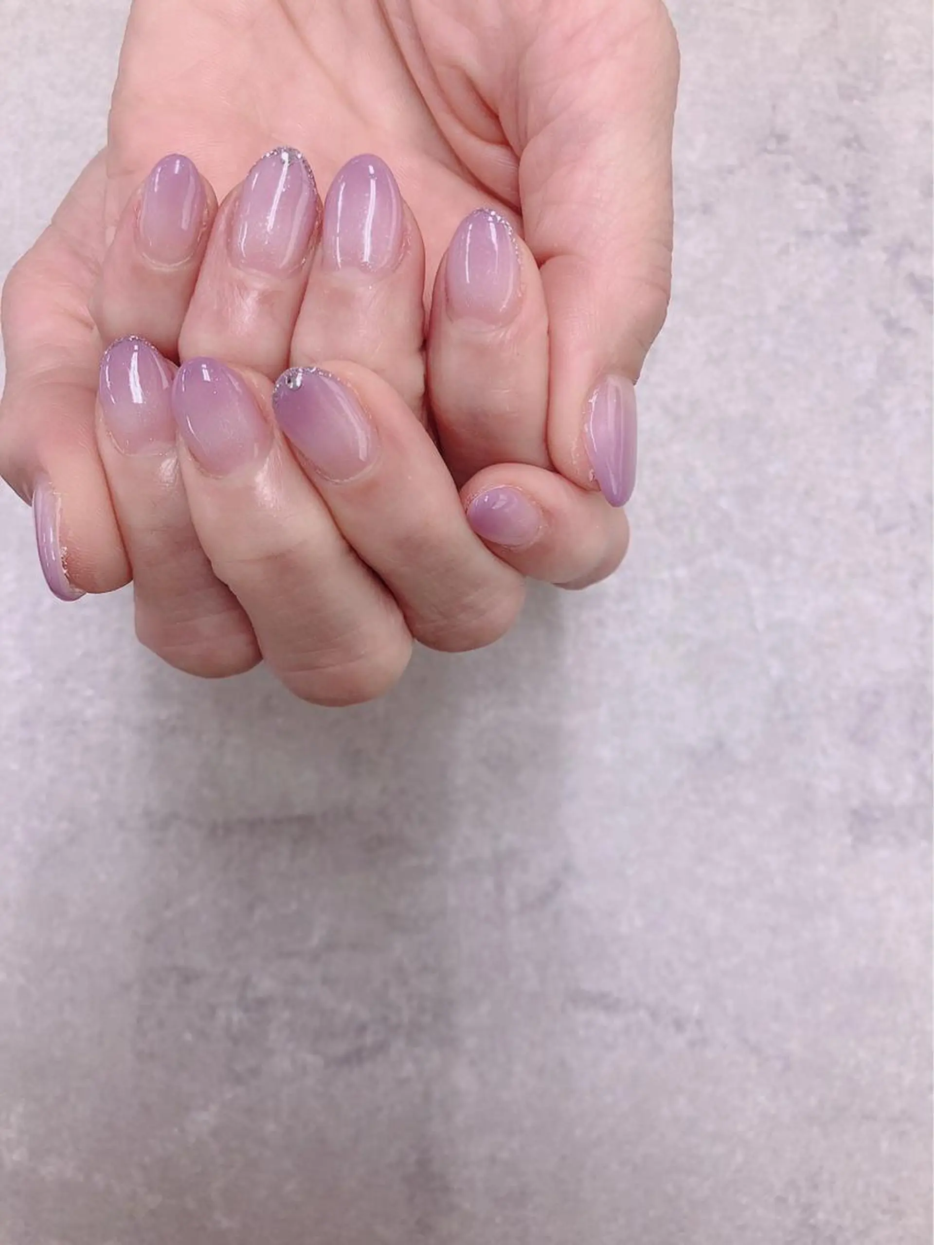 ネイル グラデーション ラメ(グリッター) パープル ハンドネイル FASTNAIL PLUS 新宿店のネイルデザイン