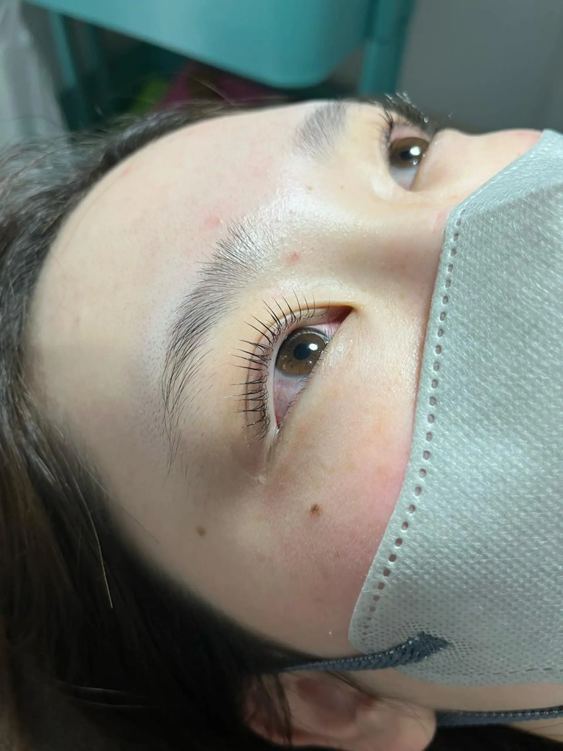 マツエク・マツパ 一重×まつ毛パーマ マツパ ブリーチなしカラー ダブルカラーエクステのヘアスタイル