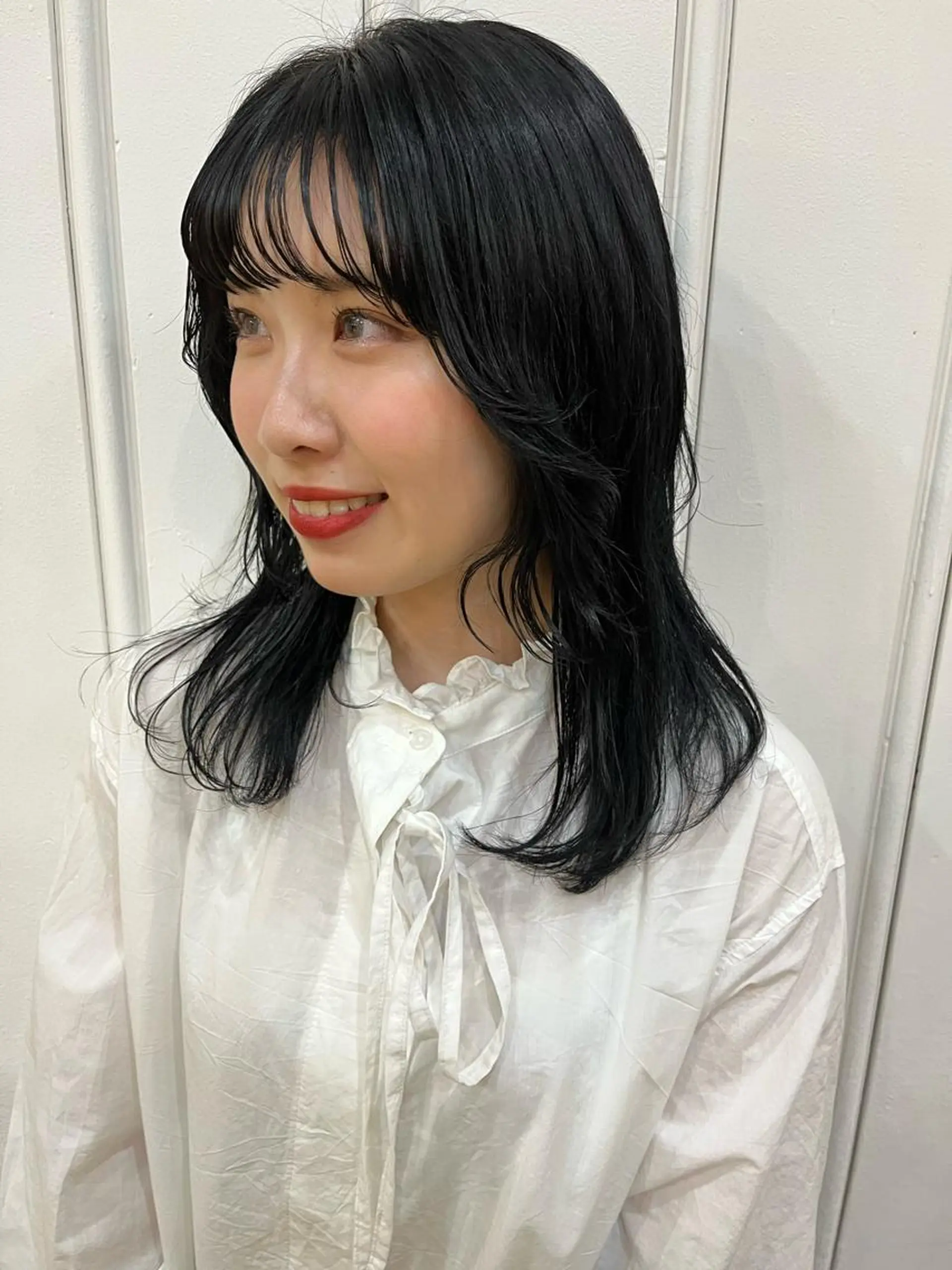 セミロング カラー ヘアアレンジ ダブルカラー ハイライトカラー ハイライト 髪質改善 トリートメント GO TODAY シェアサロン 表参道Flos店所属・nishi fuyumiのヘアスタイル