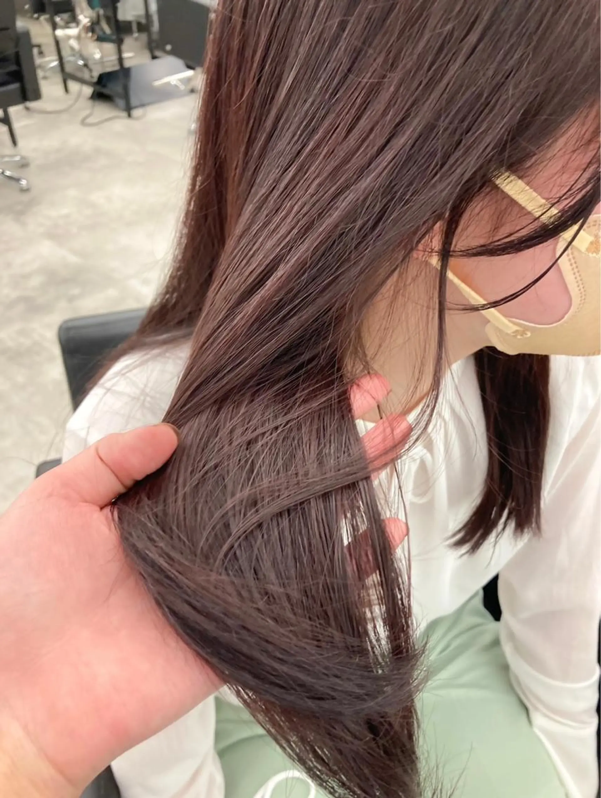 ミディアム カラー 暖色/艶髪/ボブ/ ショート/Ayaのヘアスタイル