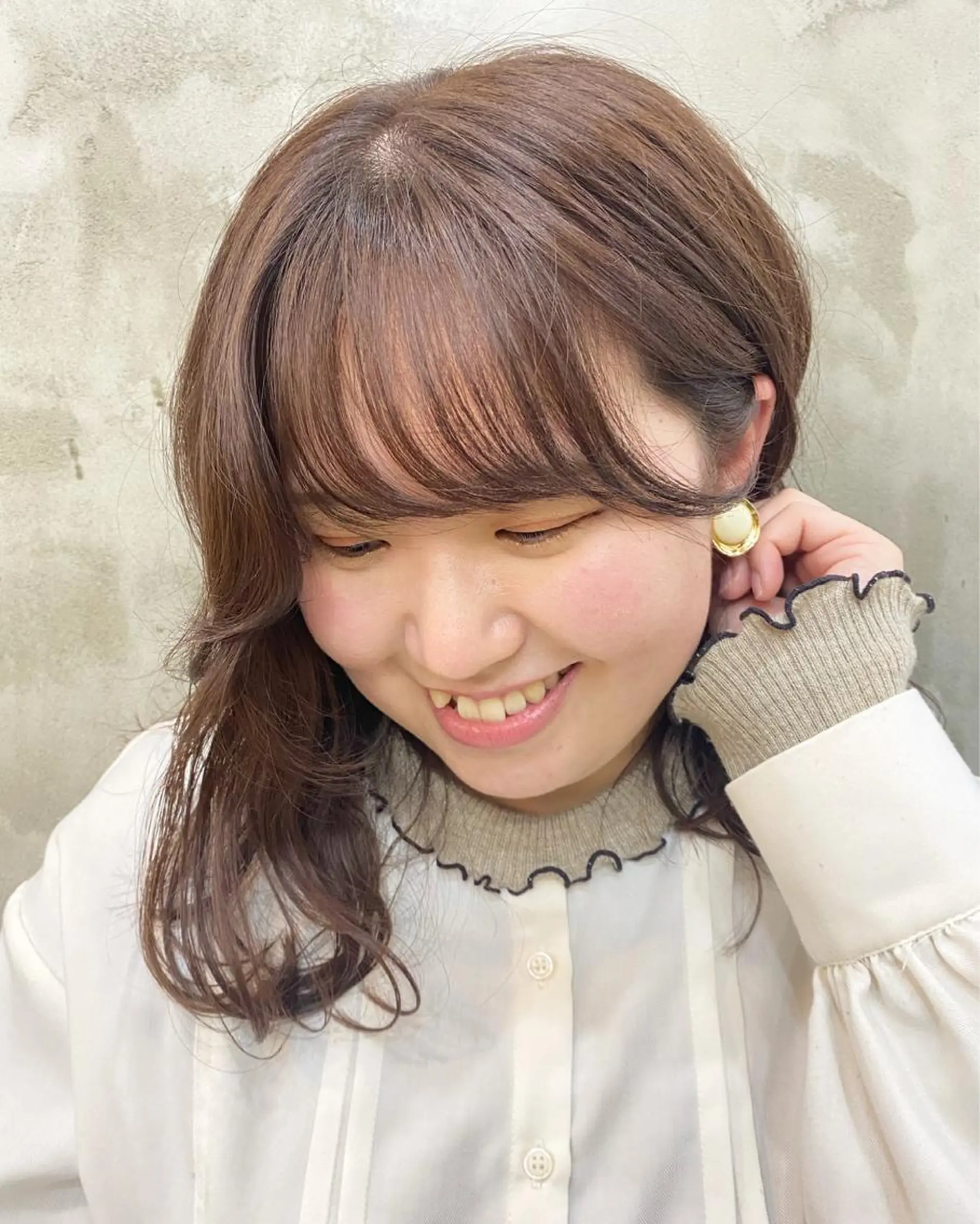 ミディアム カラー ヘアアレンジ 志賀 あずみのヘアスタイル