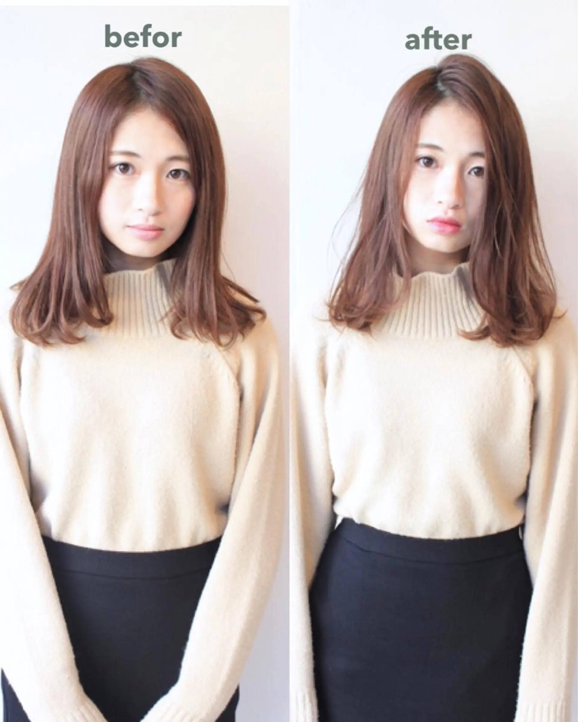 セミロング 河野 薫のヘアスタイル