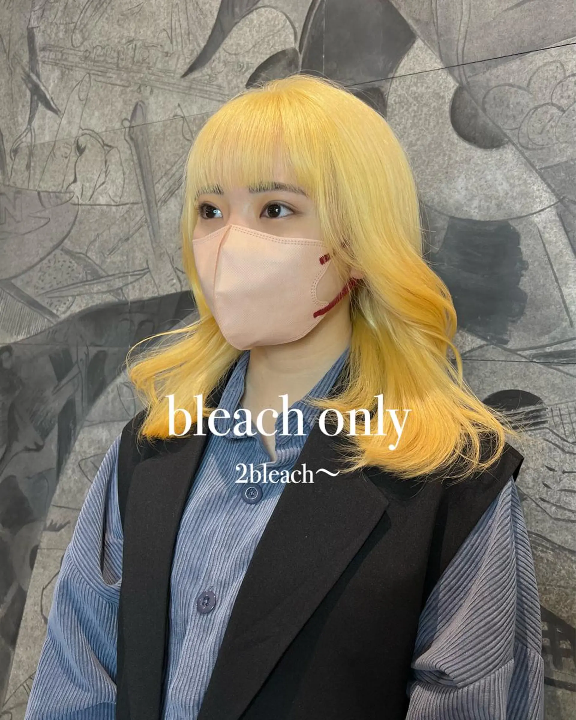 ミディアム カラー ブリーチ 抜きっぱなしブロンド ヘアカラー Kana 🍋 ハイトーン【高円寺】のヘアスタイル