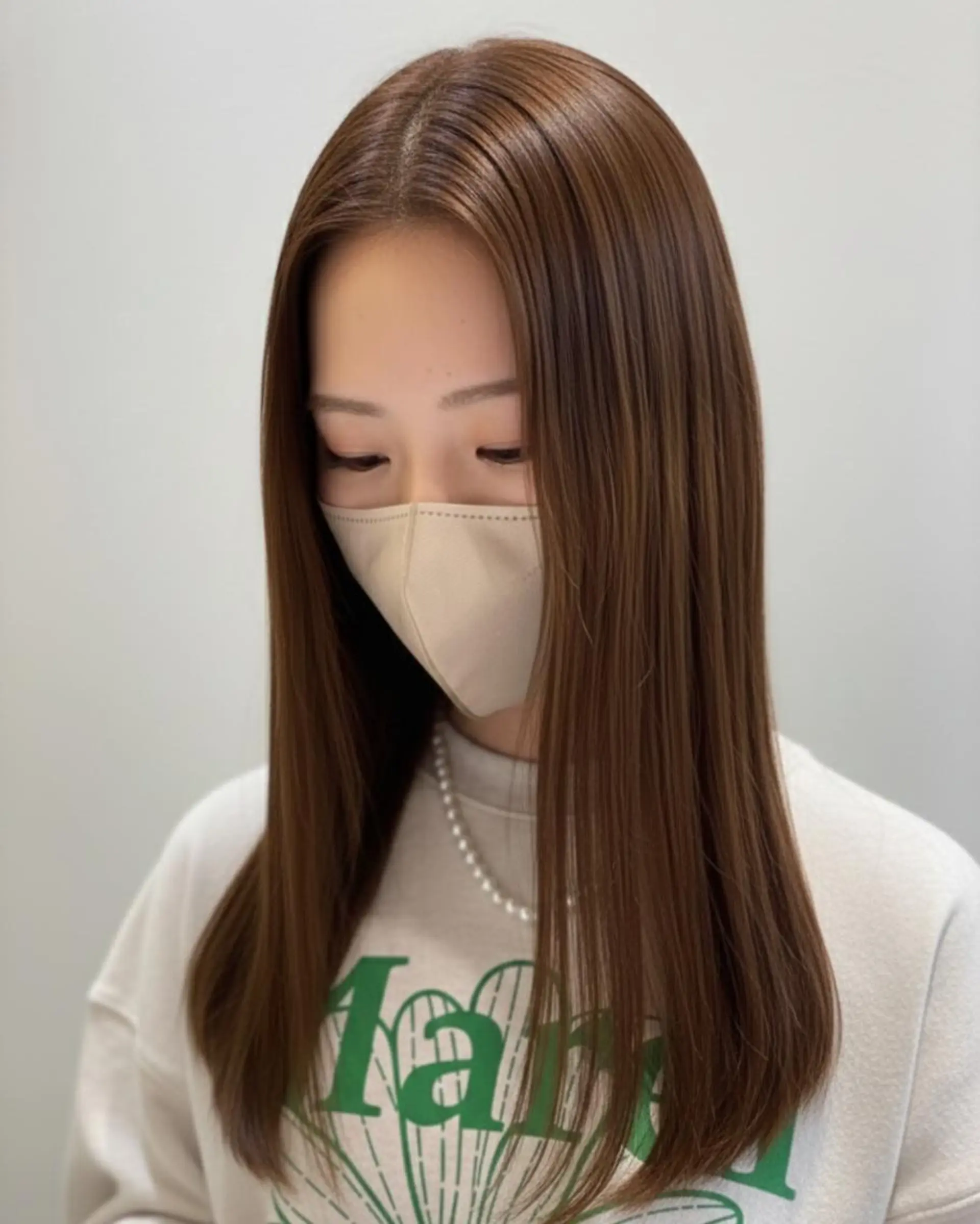 ロング 縮毛矯正 松本/透明感カラー/ ベージュ/青木 未羽のヘアスタイル