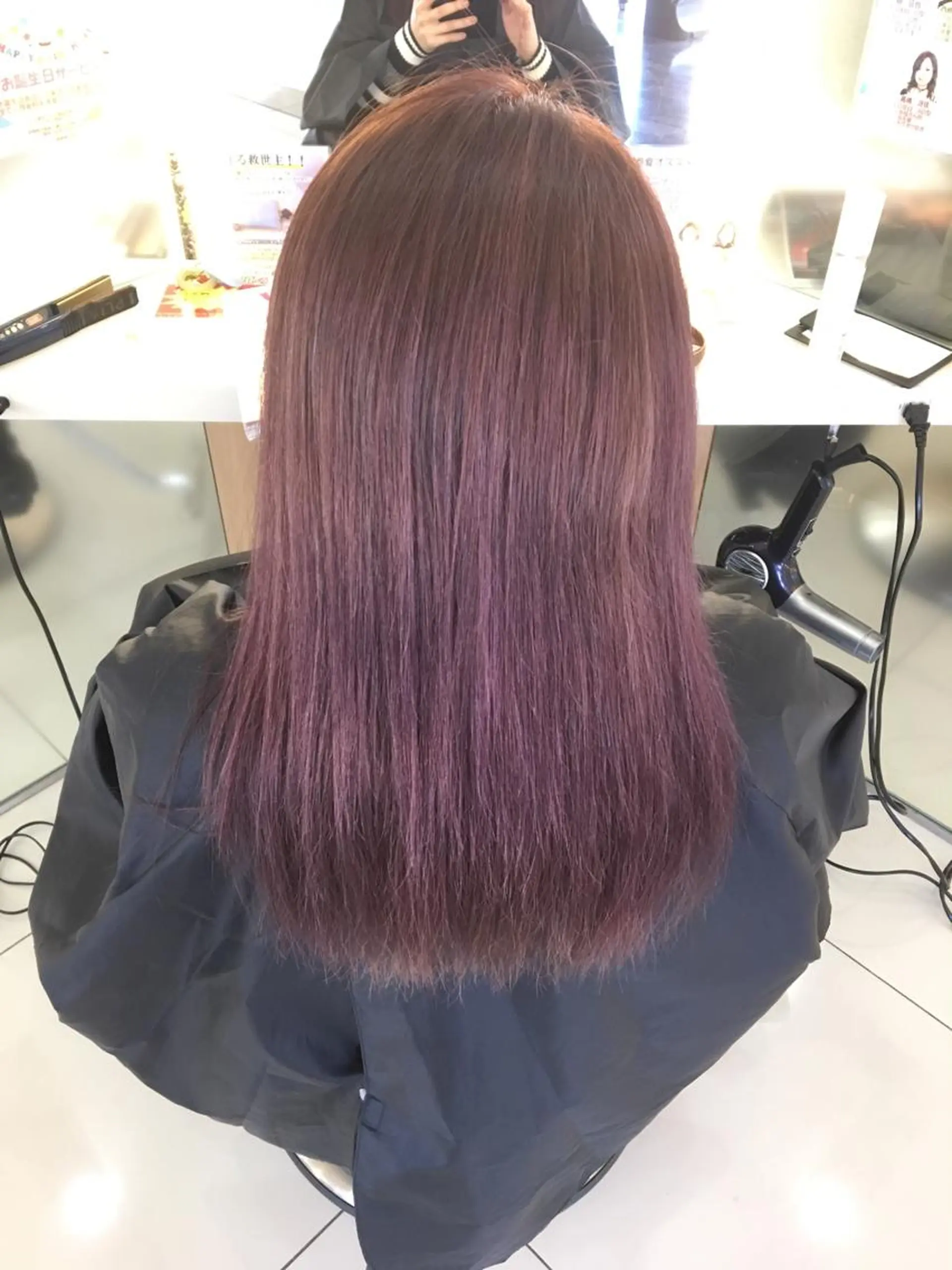 ロング カラー ピンクカラー 髪質改善 頭身浴/ 中田のヘアスタイル