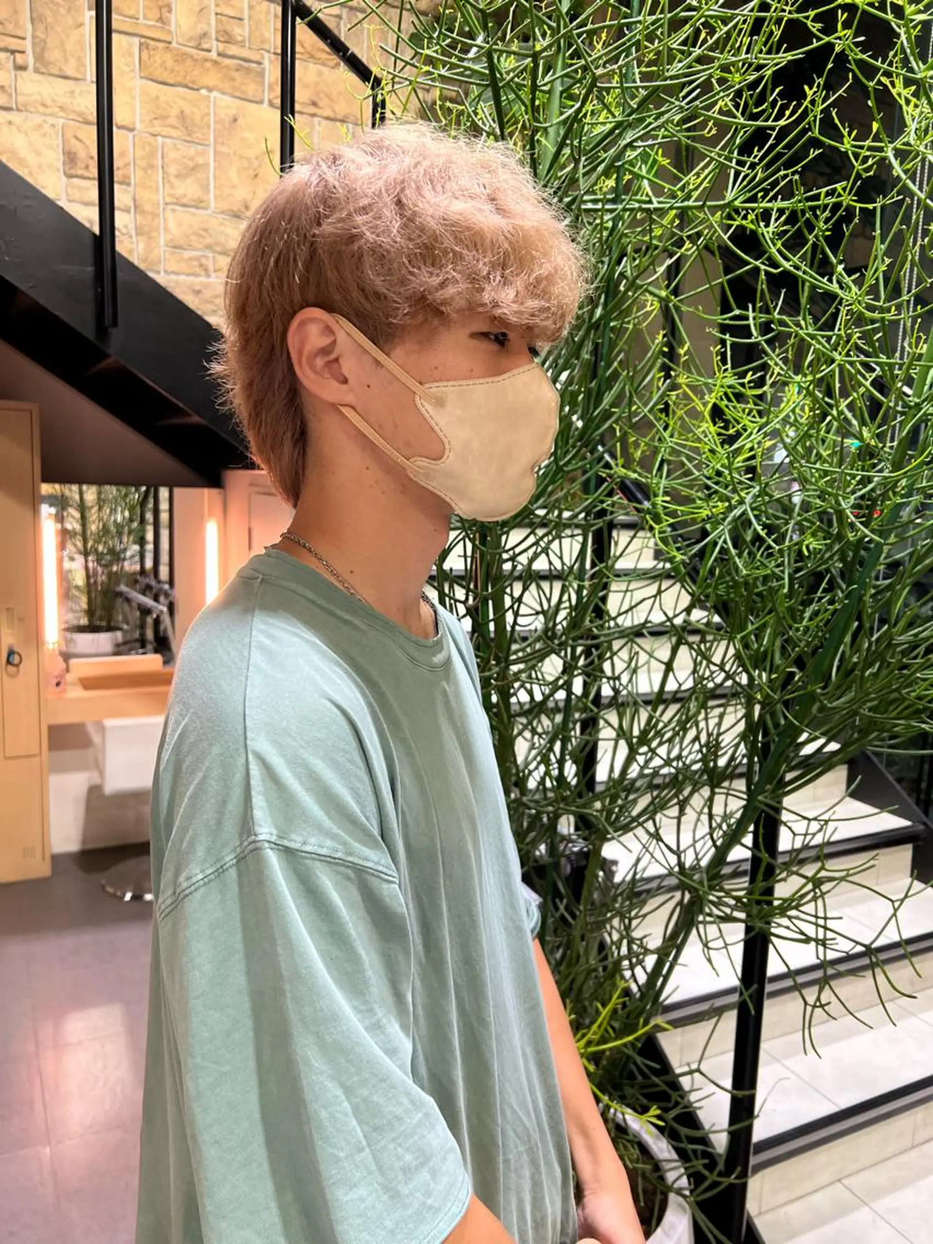 ショート カラー メンズ ベージュカラー 透明感カラー ミルクティーベージュ メンズカット/柏/韓 国/メンズパーマ航太のヘアスタイル