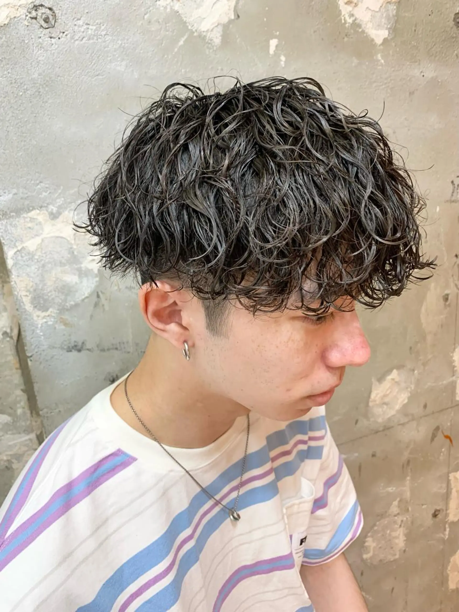 ショート パーマ メンズ メンズパーマ 波巻きパーマ tension 【テンション】のヘアスタイル