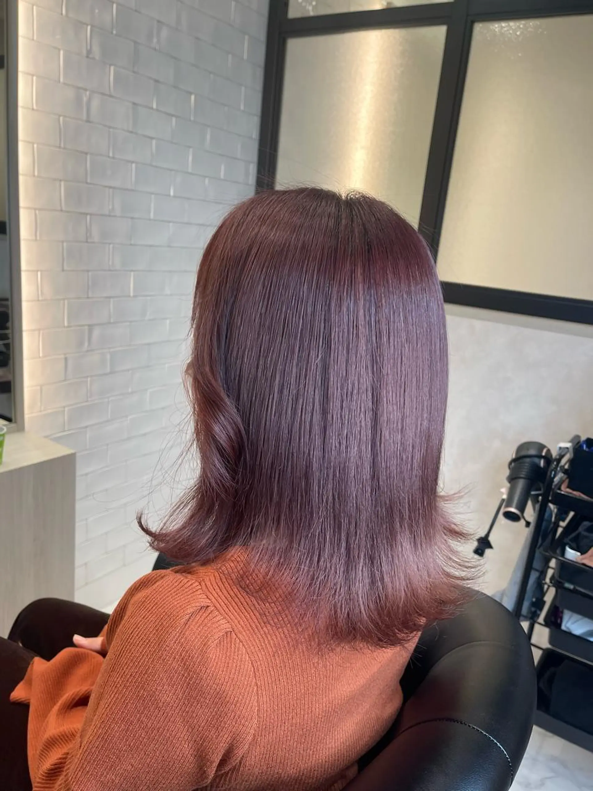 ミディアム カラー ヘアカラー トリートメント &chaLme   心斎橋所属・emi/髪質改善/ 韓国風/艶カラーのヘアスタイル