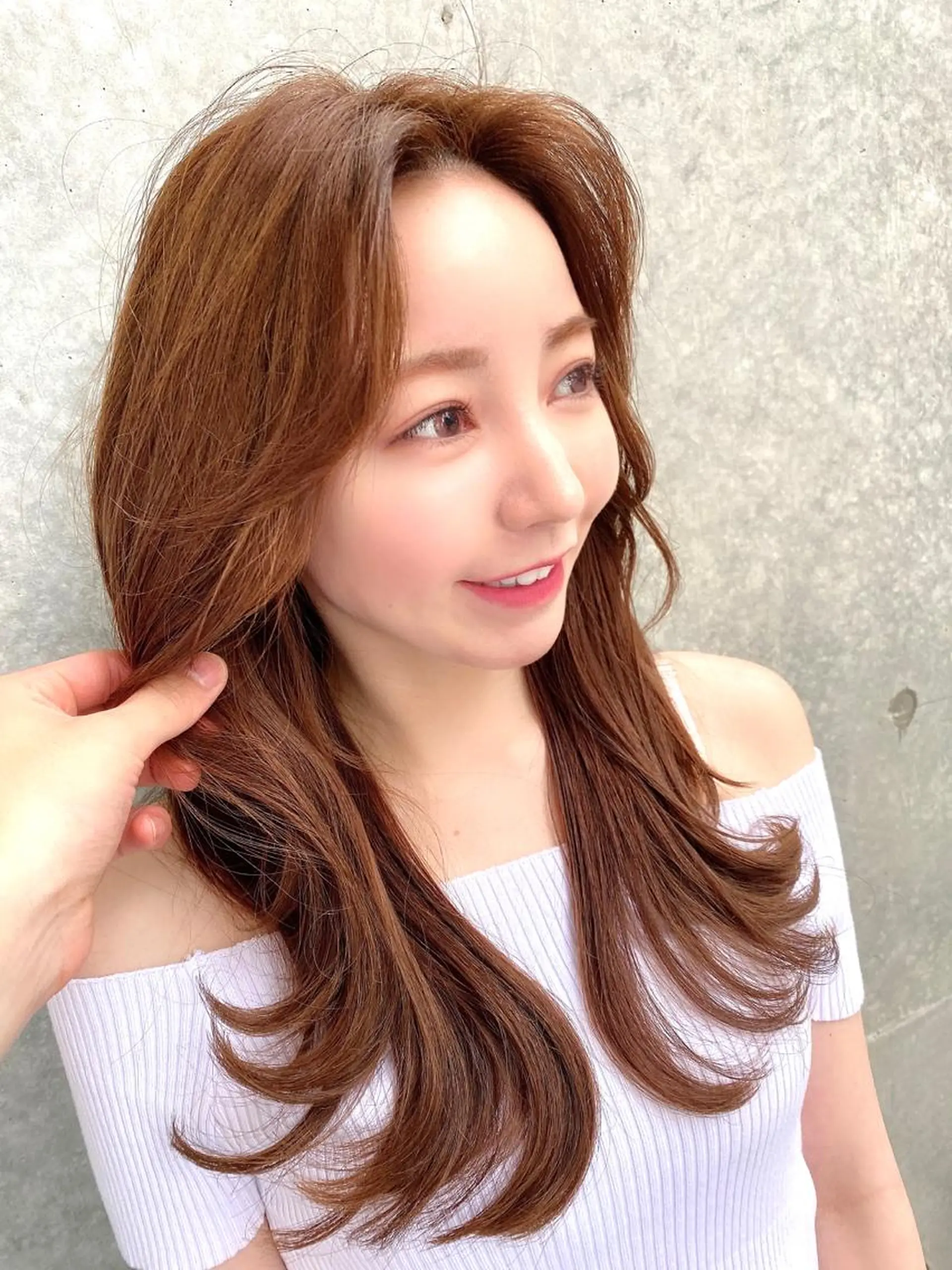 ロング カラー 韓国ヘア♡ 顔まわりカットayaのヘアスタイル