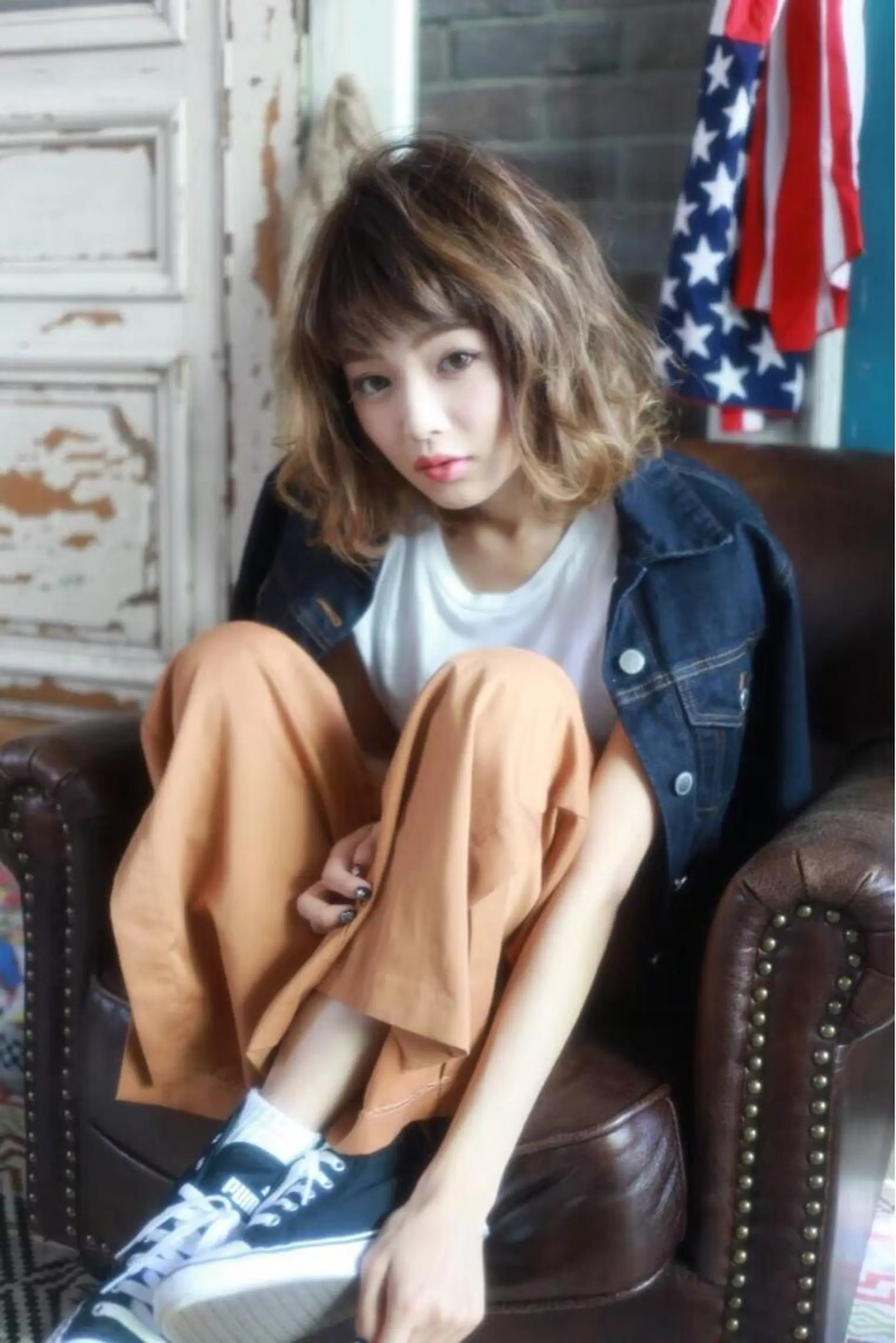 ミディアム カット ヘアカラー トリートメント ヘアセット IVE所属・ブリーチなし🤍 渋谷／原島杏奈のヘアスタイル