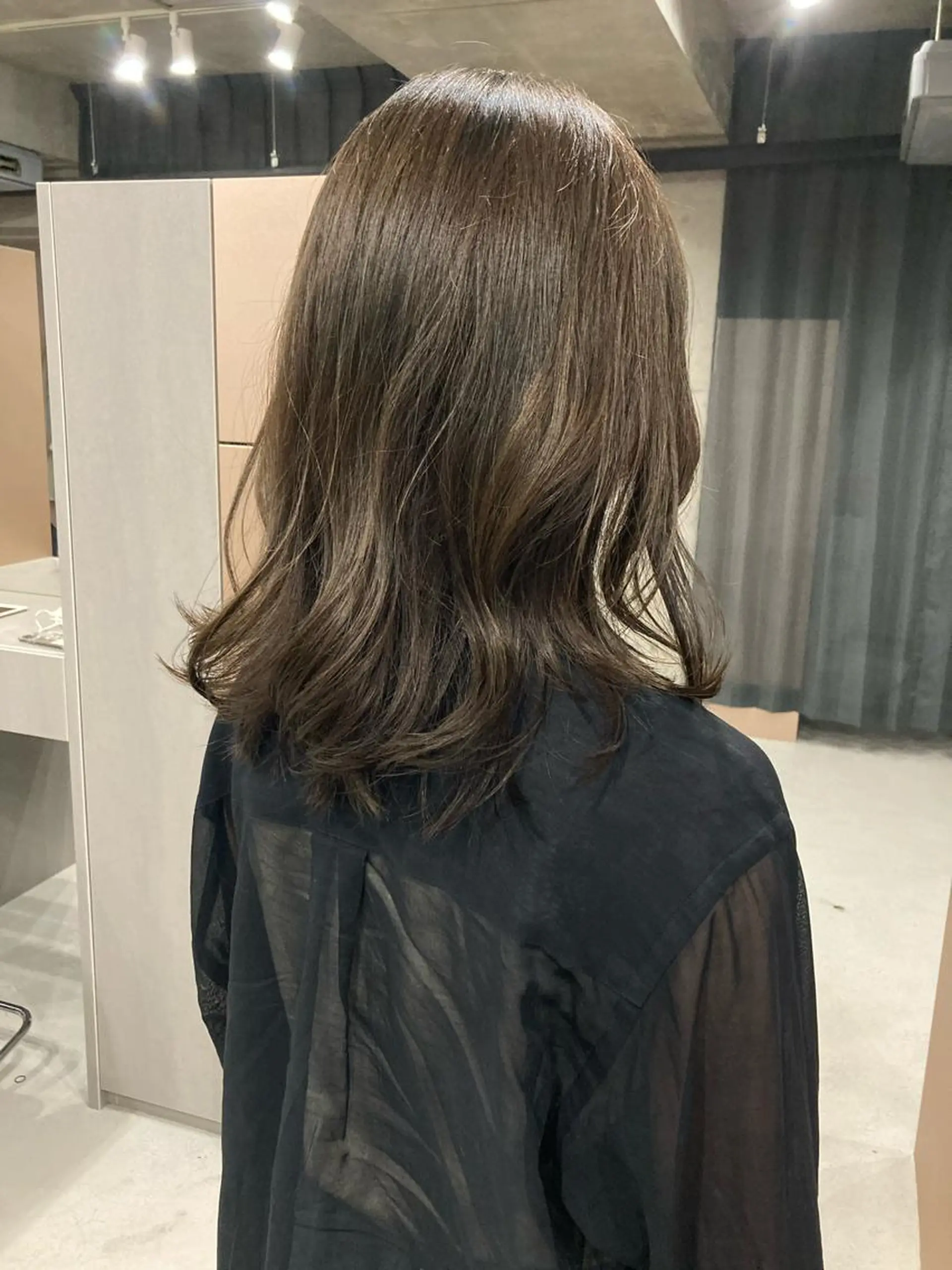 ミディアム カラー パーマ ヘアカラー ロングパーマ木村 ボブパーマのヘアスタイル