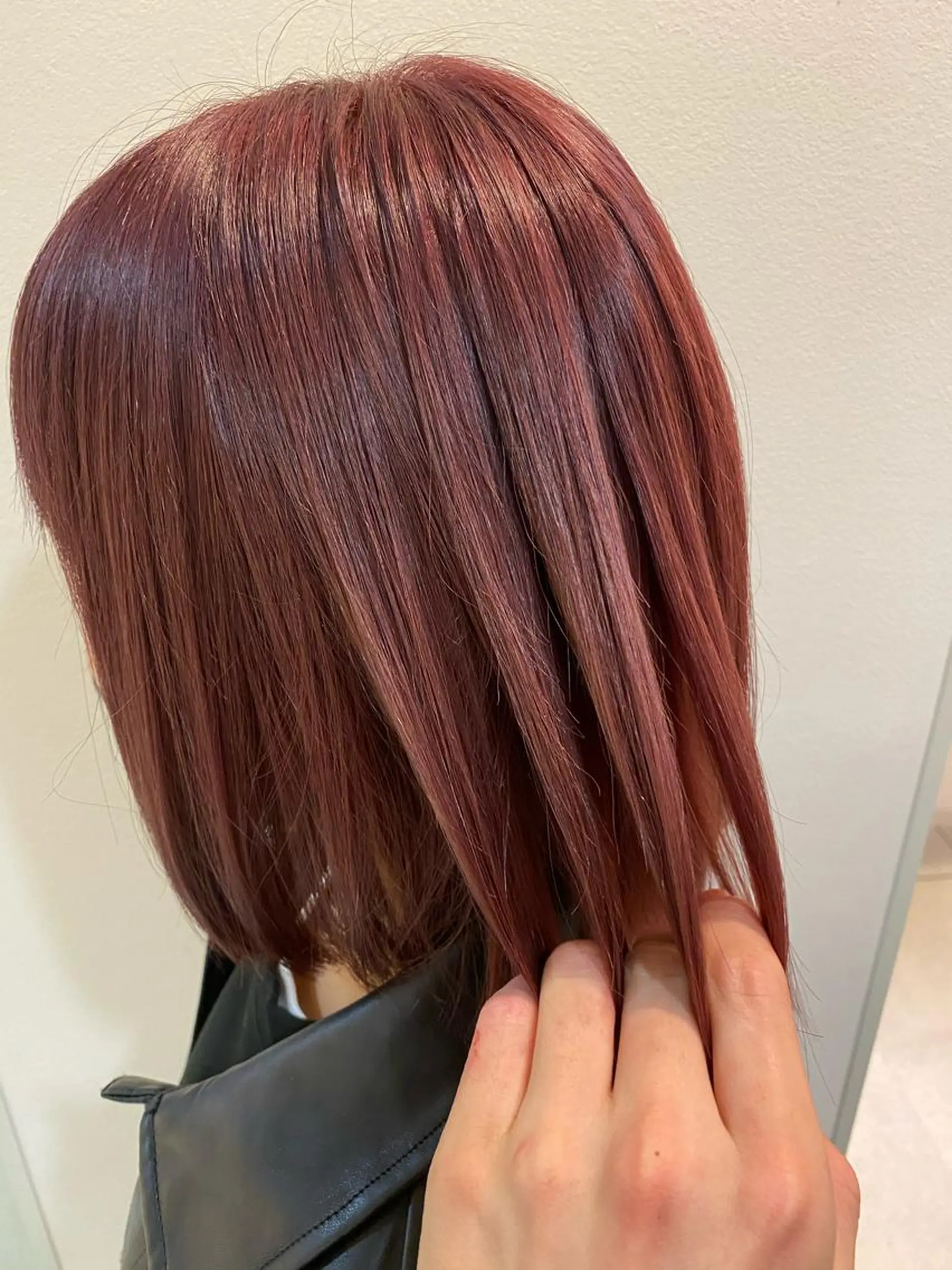 ミディアム カラー レッドカラー 柳澤 和也のヘアスタイル