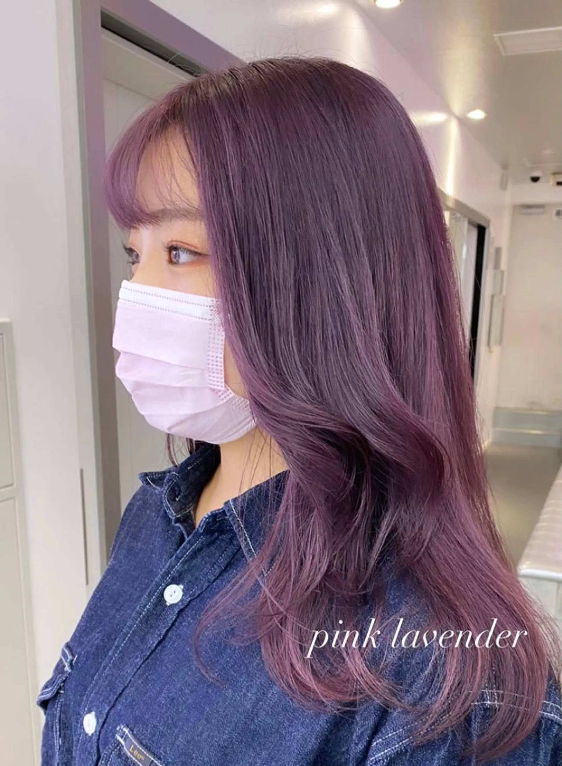 セミロング カラー ブリーチ ラベンダーカラー ピンクカラー ピンクラベンダー レイヤー/ハイトーン 🧸SENAのヘアスタイル