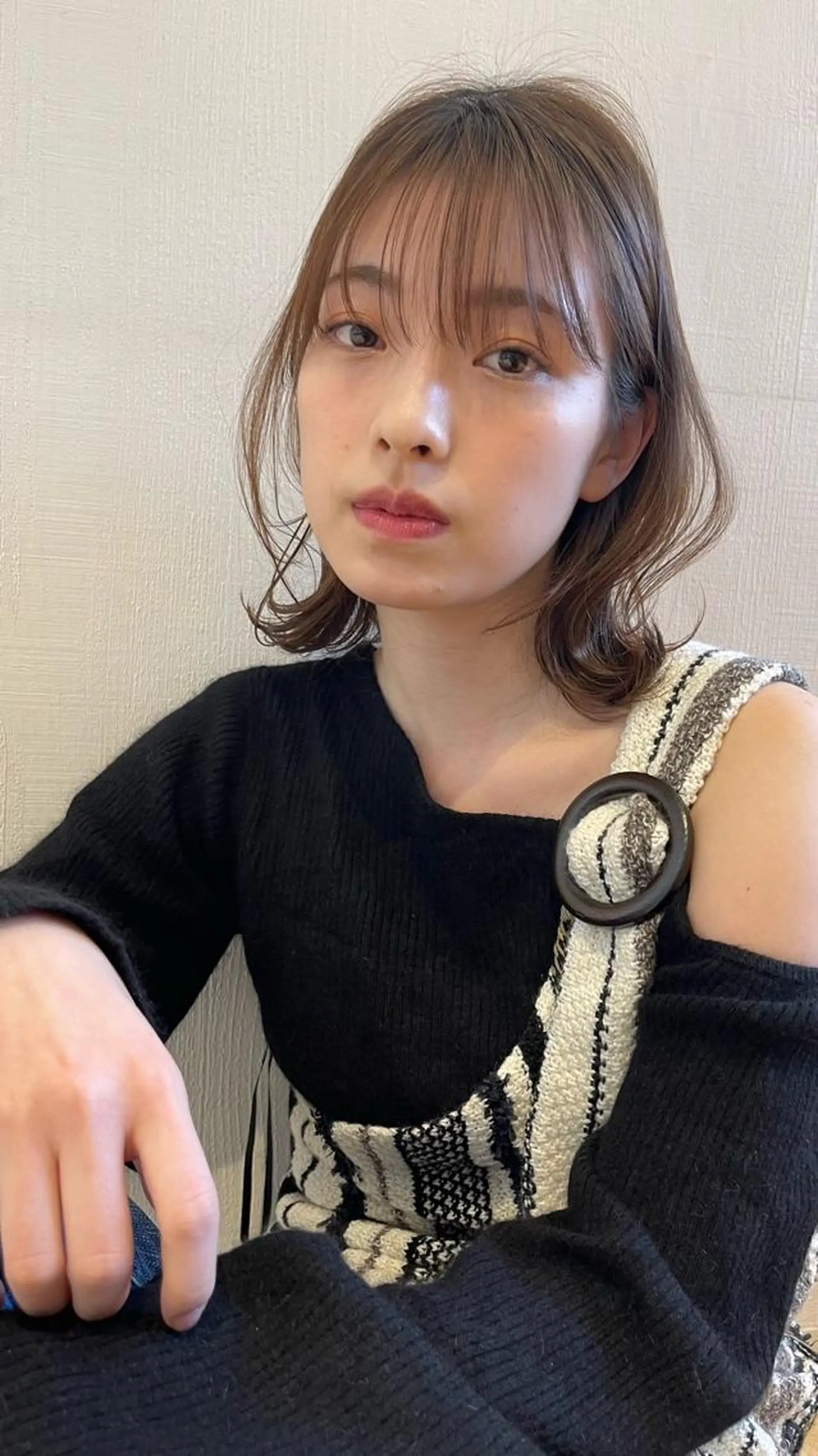 ミディアム 縮毛矯正 トリートメント イメチェンカット✂️ 錦糸町佐藤店長のヘアスタイル