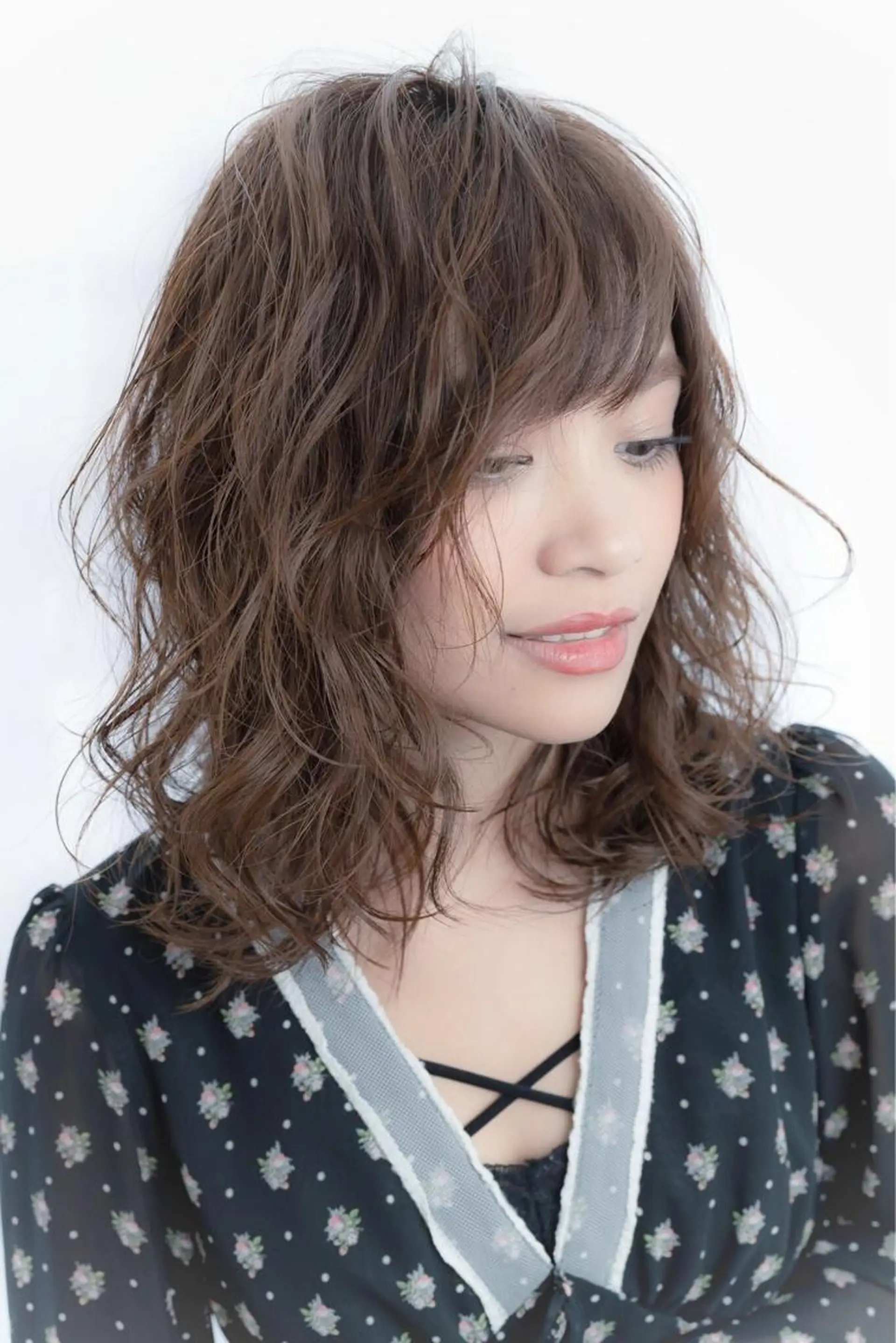 セミロング カラー パーマ ヘアアレンジ 松下 倫子のヘアスタイル
