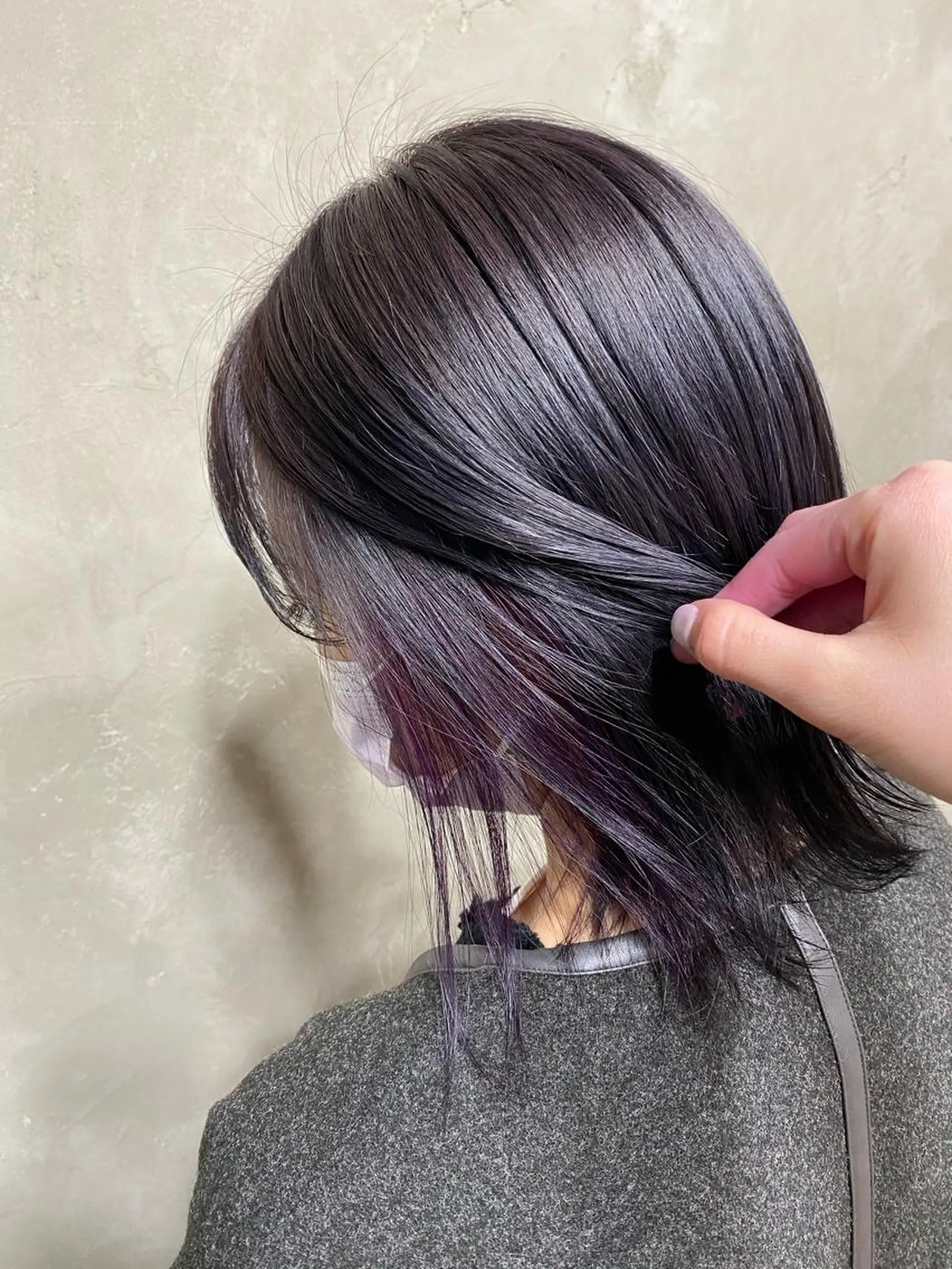 ショート カラー パーマ ヘアアレンジ メンズ キッズ ネイル マツエク・マツパ パープルカラー パープル ヘアカラー 艶ピンク*ヘアセット 🌙shioriのヘアスタイル