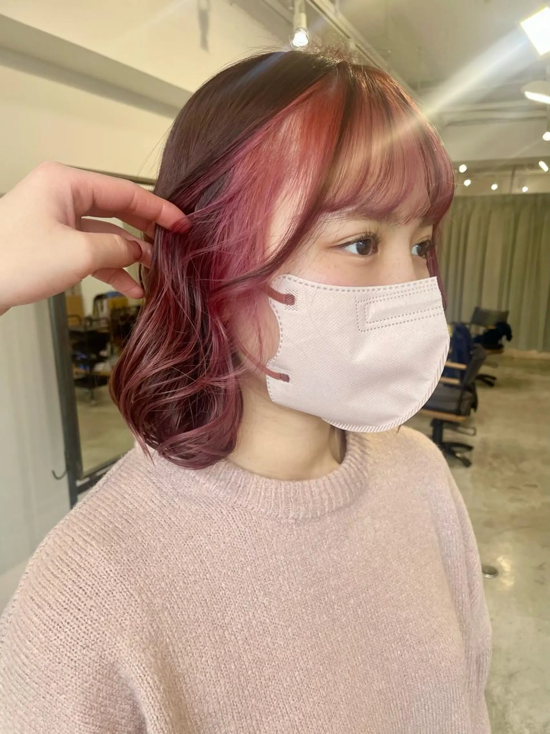 ショート カラー ミストバング  フェイスフレーミング ピンクカラー faith hair bisq所属・平澤 萌香のその他イメージ