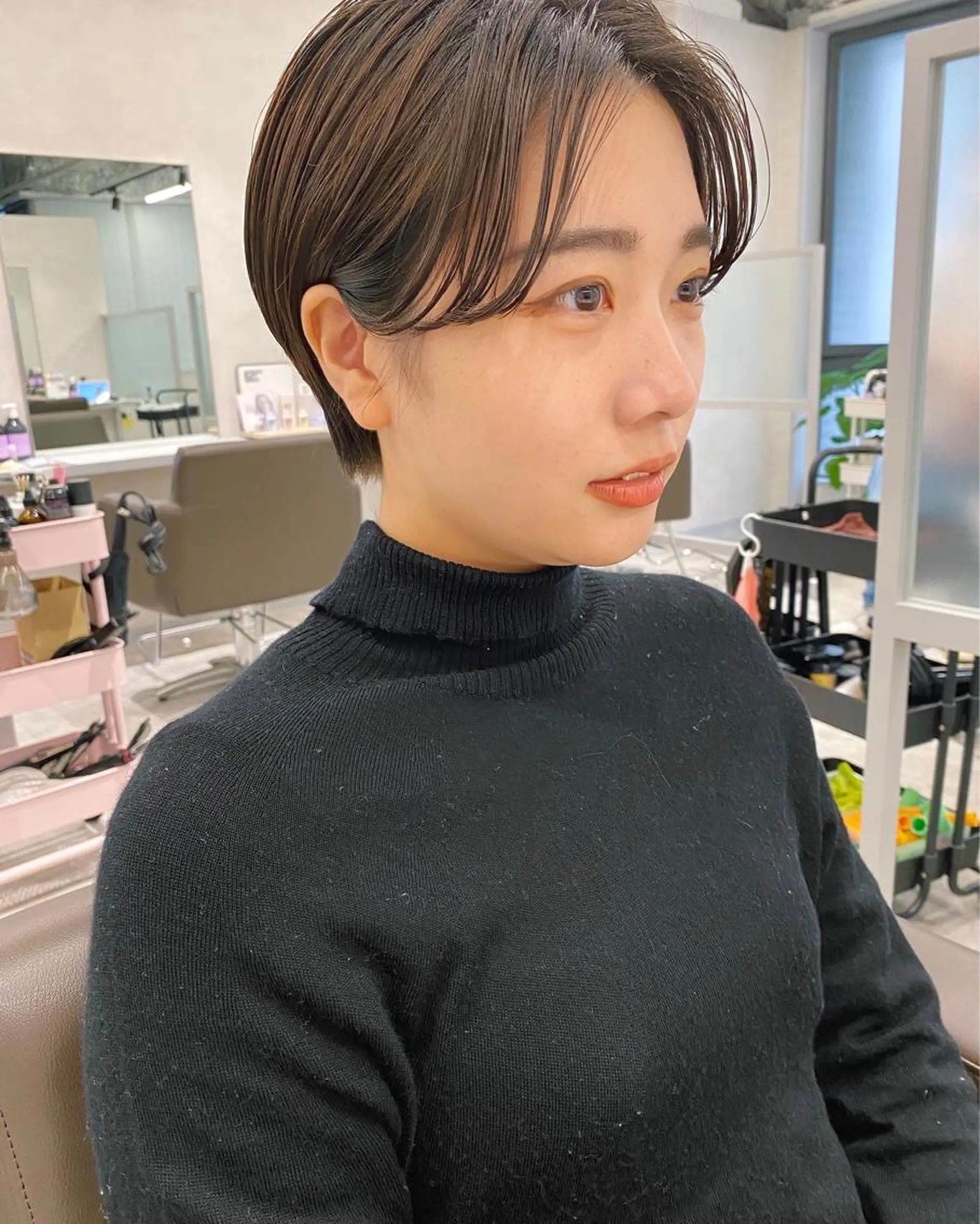 ショート 裕千/くびれヘア/ 韓国風ヘア/顔まわりのヘアスタイル