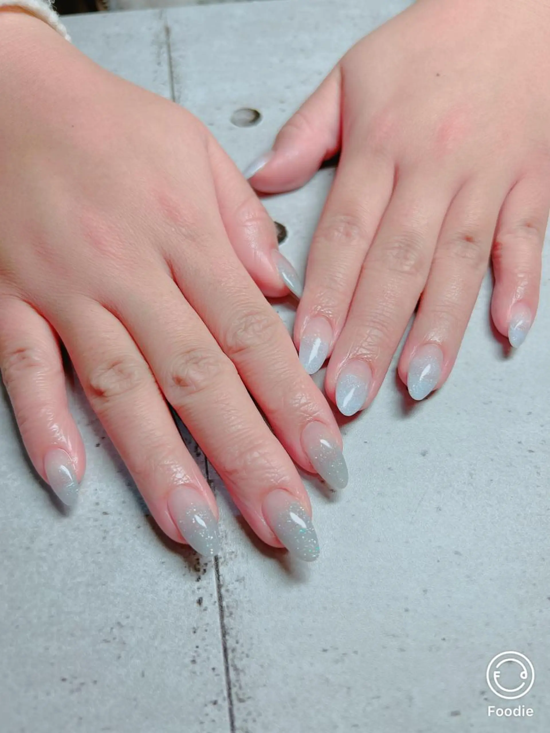 ネイル ブルー グラデーション ラメ(グリッター) ラメグラデーション スカルプネイル たきぐち みちこのネイルデザイン