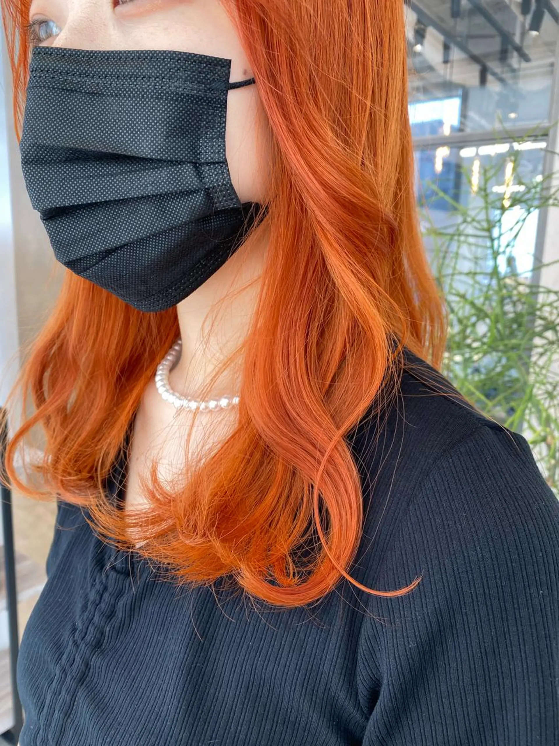 セミロング カラー オレンジ ピンク/ベージュ /似合わせ/田島百華のヘアスタイル