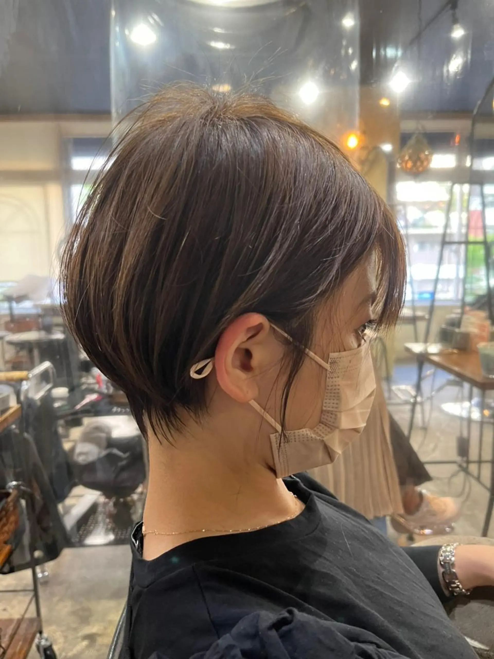 ショート カラー パーマ アディクシーカラー アッシュ バレイヤージュ ミストバング ブリーチ 【N°deseo】 吉祥寺のヘアスタイル