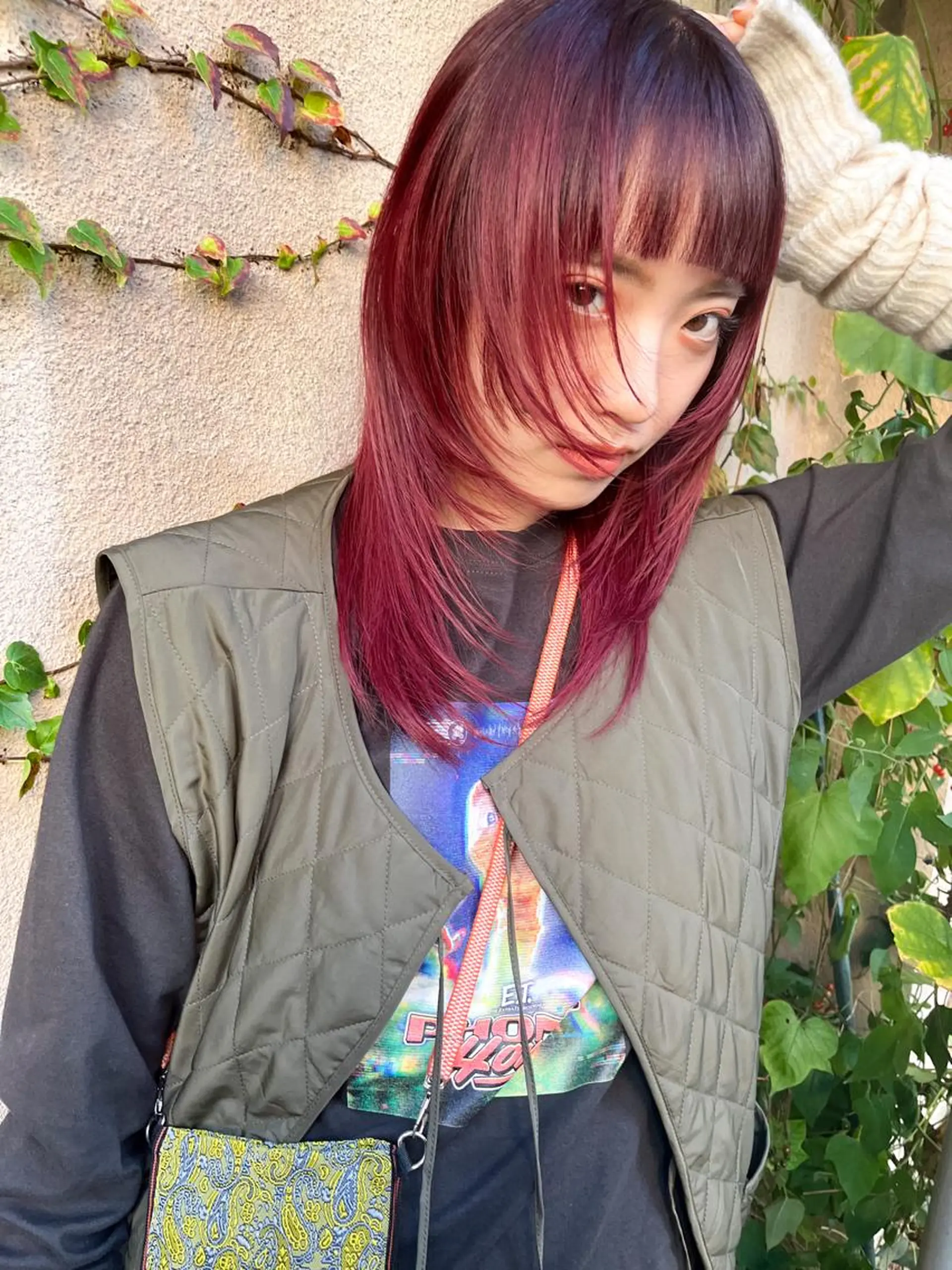 ミディアム カラー ヘアアレンジ Noele hair atelier(ノエルヘアアトリエ)所属・北上ゆい/個性派/ ナチュラルアレンジのヘアスタイル