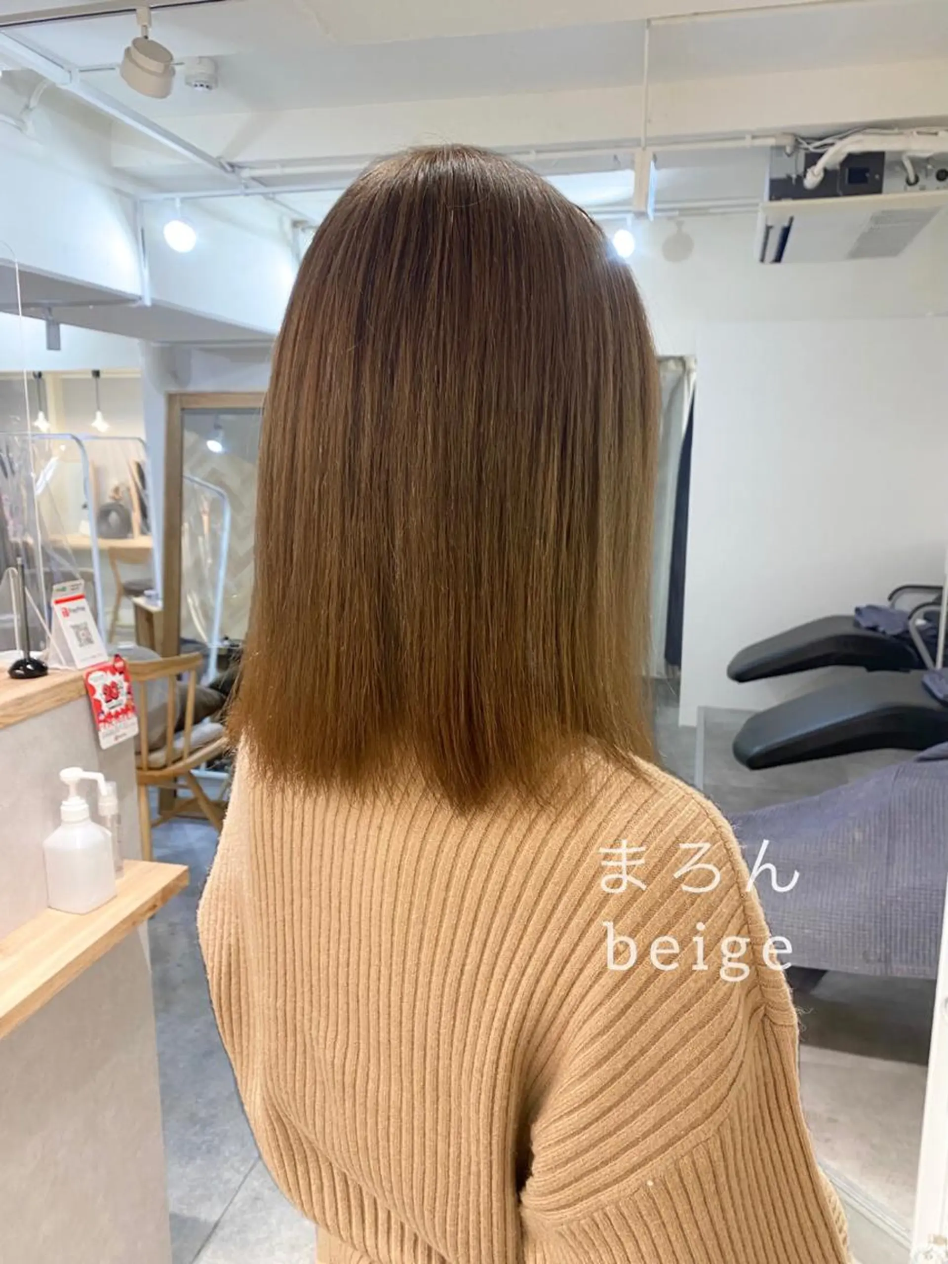 ミディアム カラー ヘアアレンジ ベージュカラー ブリーチ ヘアカラー ボブ /ニュアンス/ satomi🧸💖のヘアスタイル